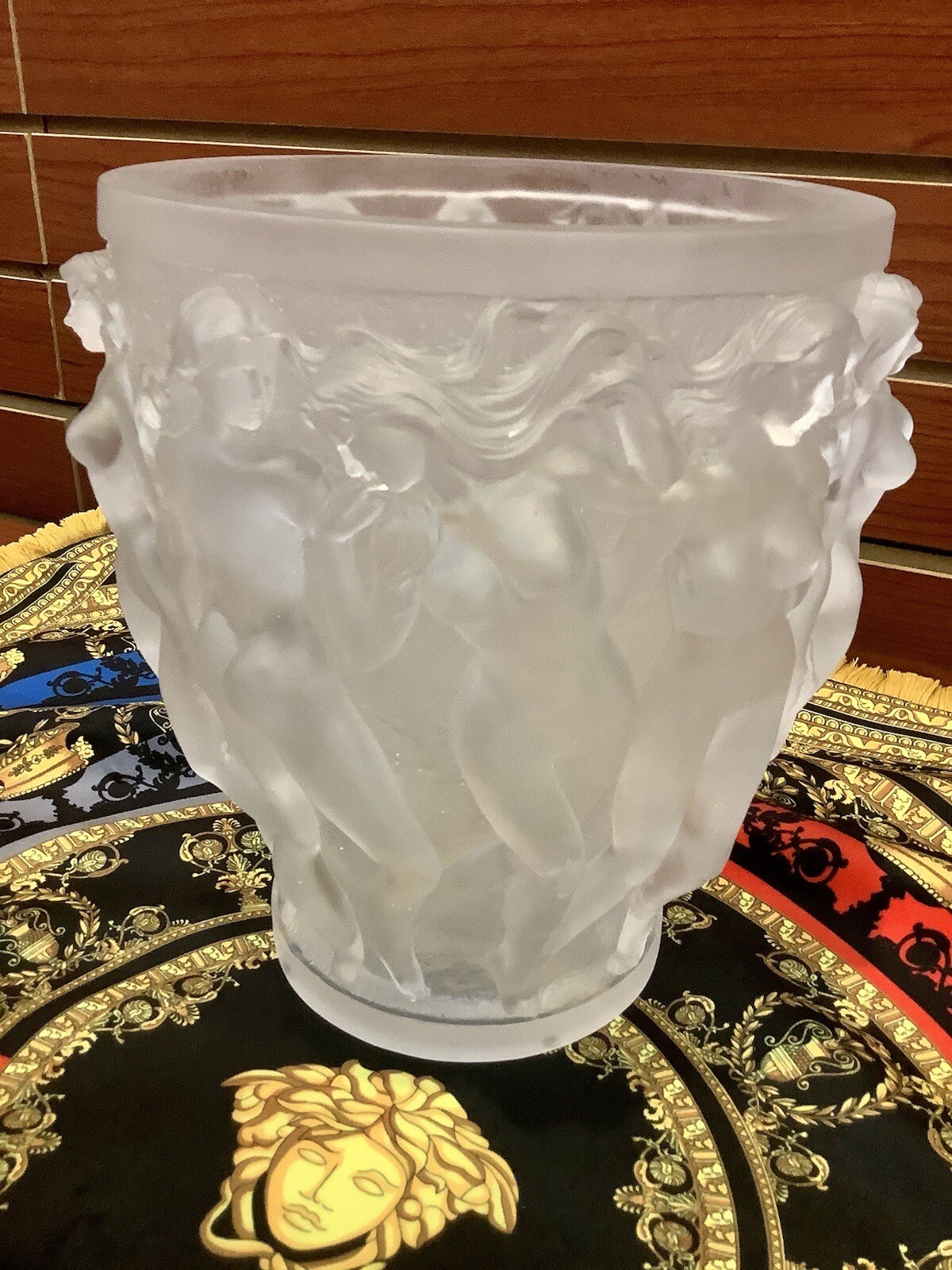 Xl Bacchantes Nude Clear Ladies Crystal Vase H10” Heavy 11llb Maker Unknown