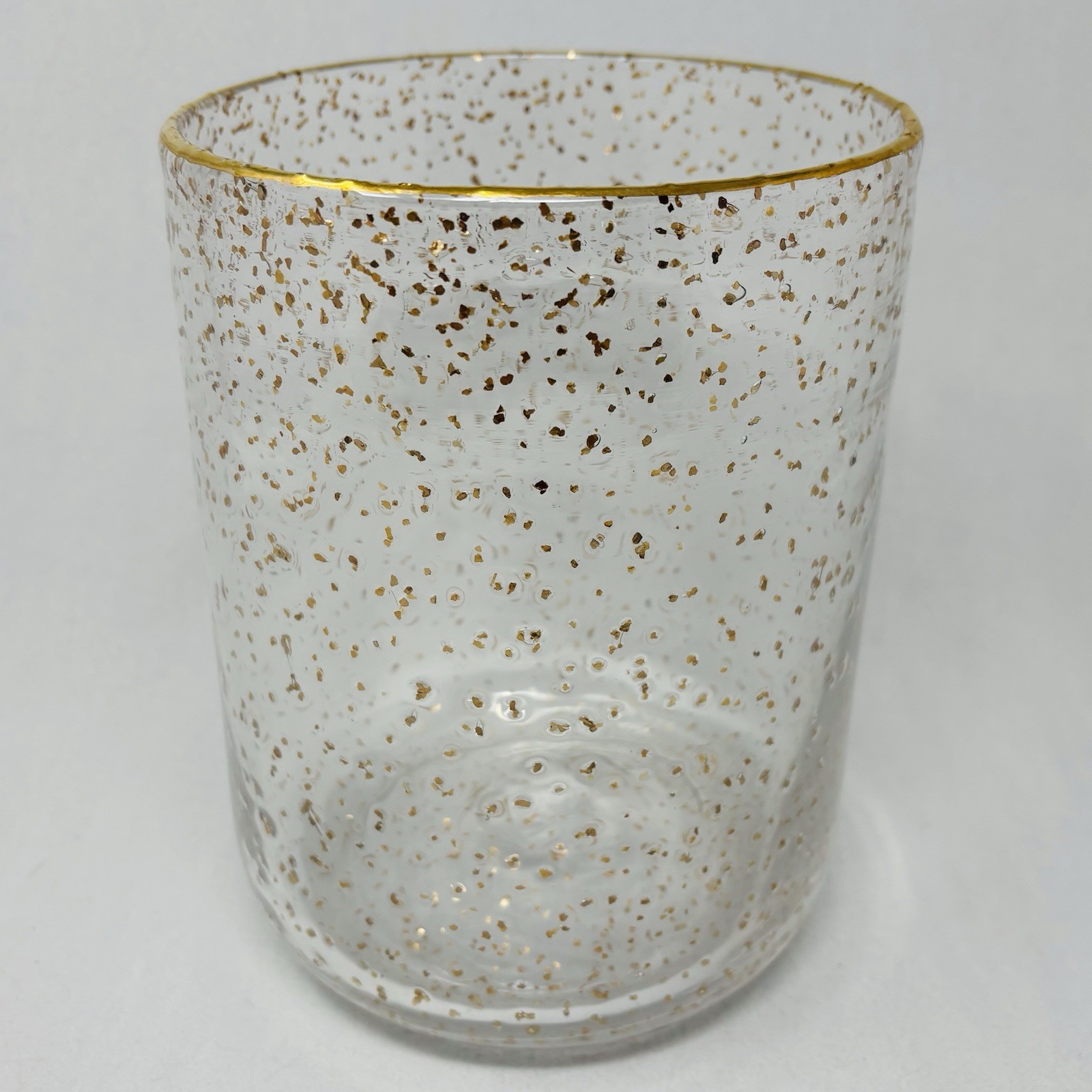 Threshold Gold Hurricane Candle Holder Gold Trim Glass Decorative Jar Pillar EUC