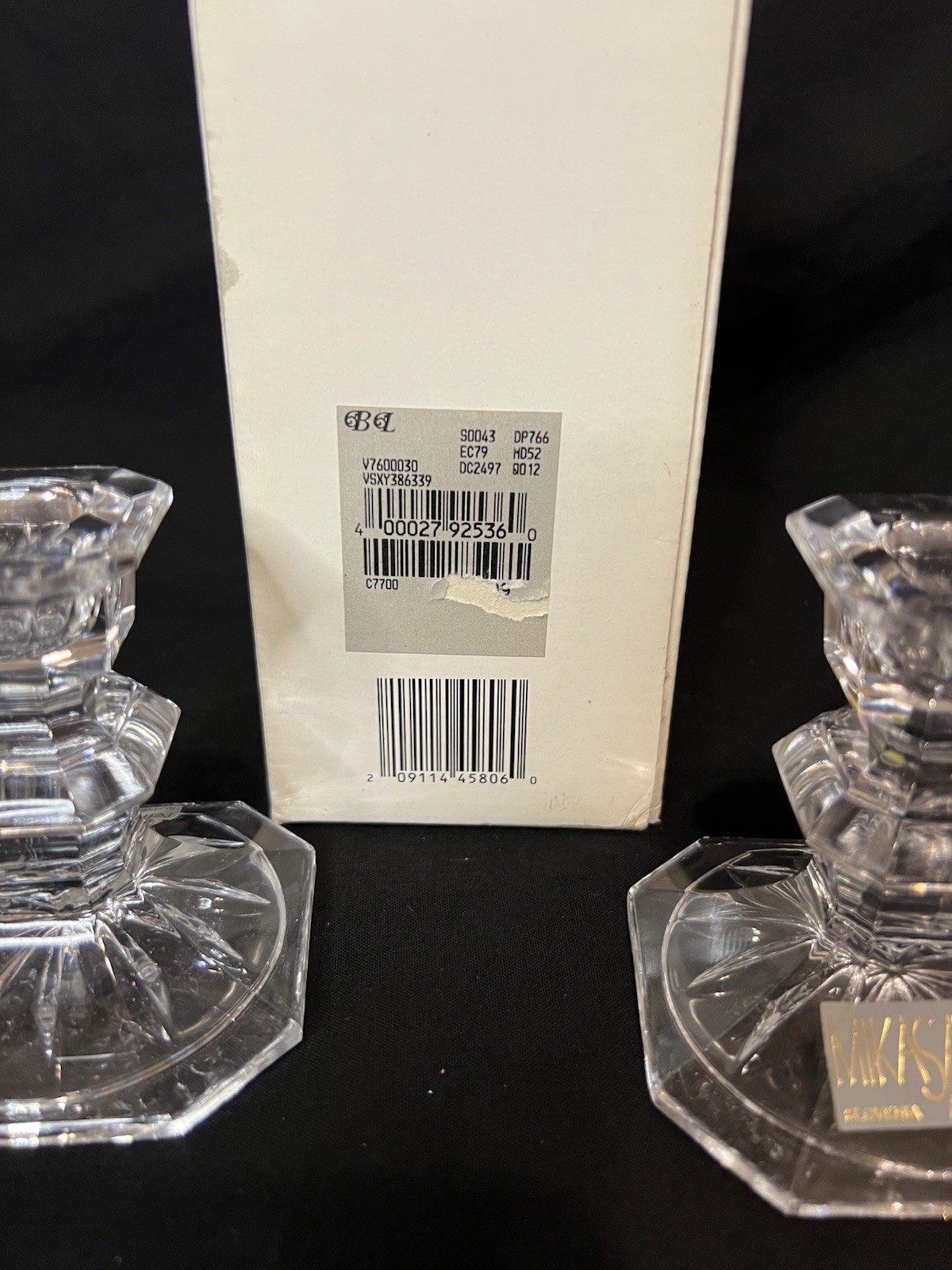 Mikasa Edinburgh Crystal Candle Holders (2) 3″ Tall Boxed