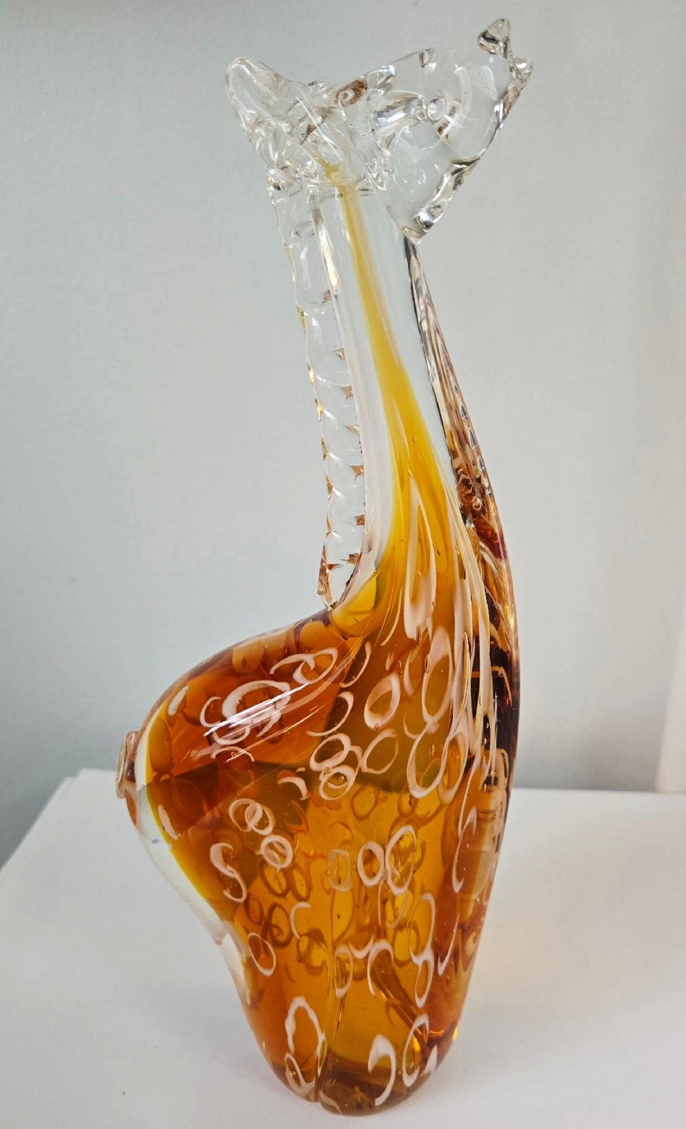 Vintage Fifth Avenue Crystal LTD Hand Blown Art Glass Giraffe 10”