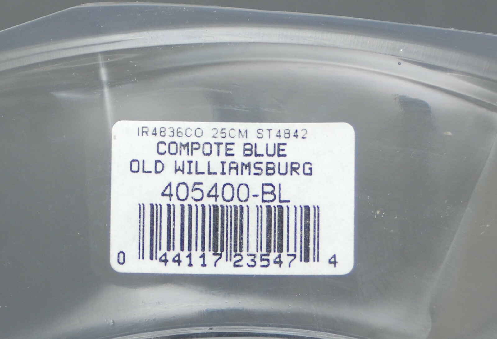 16″ OLD WILLIAMSBURG COBALT CUT CLEAR COMPOTE DESIGN GUILD POLAND LEAD CRYSTAL