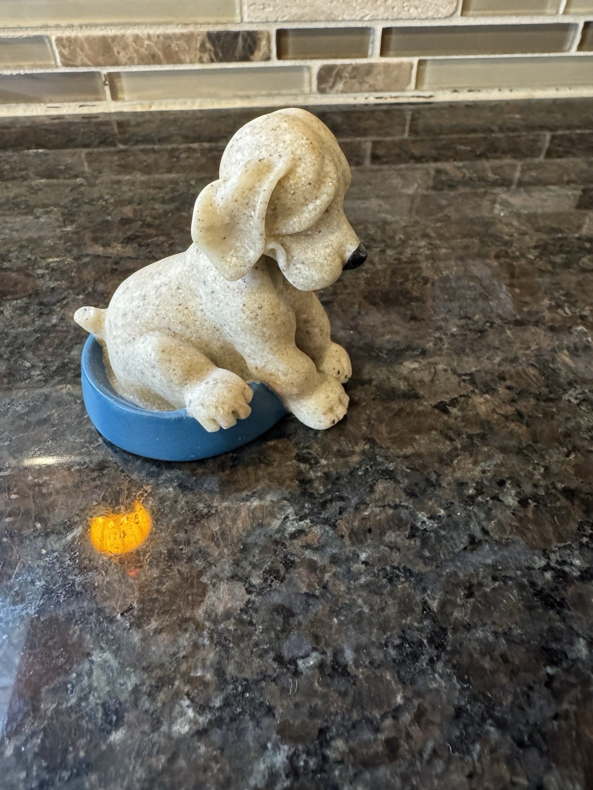 Quarry Critters Dog “Patience” In A Bowl 2.75” x 2.25” 2001 #50184 Vtg READ