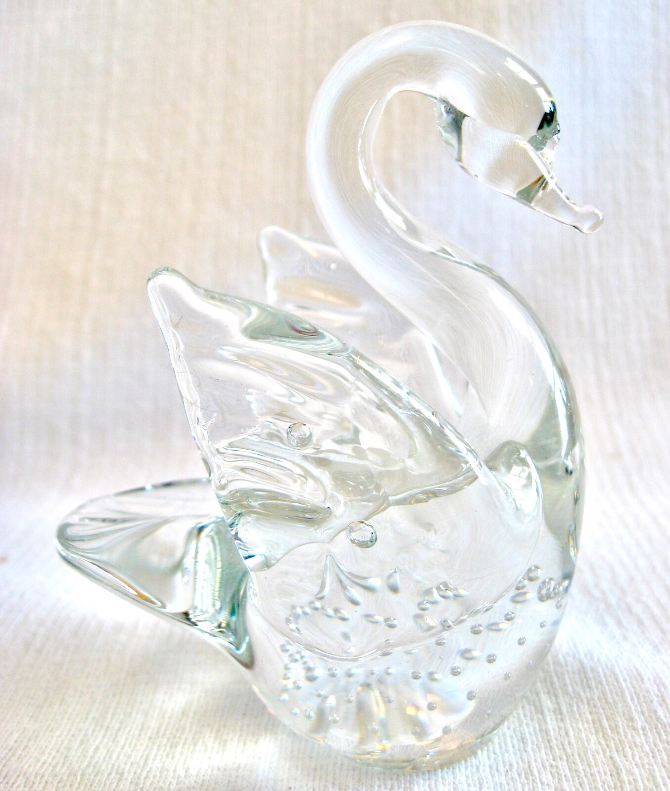 HAND BLOWN CLEAR GLASS Bird Figurines Paper Weights Lovebird Goose Swan Wedgwood