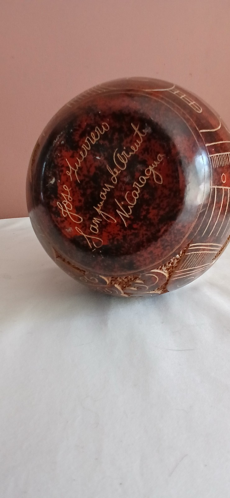 Nicaragua Pottery Vase, San Juan de Oriente Handmade, Jose Guerrero