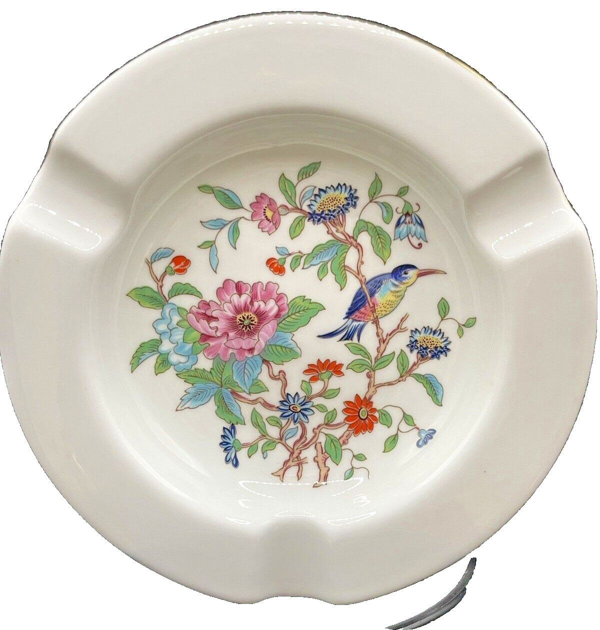 Aynsley England Fine Bone China Pembroke Bird & Flower Ashtray Reproduction
