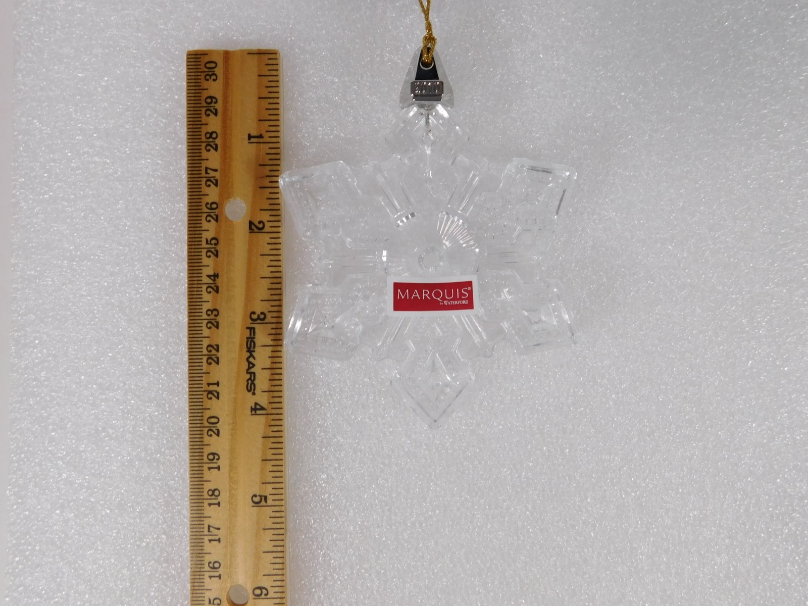 Marquis Waterford Crystal Snowflake Ornament 2010 Enhancer & Gold Tassel Boxed