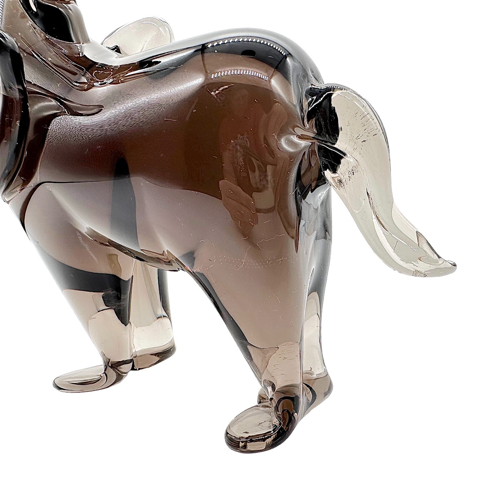 Licio Zanetti Murano Glass Smoke Gray Donkey Mule SIGNED
