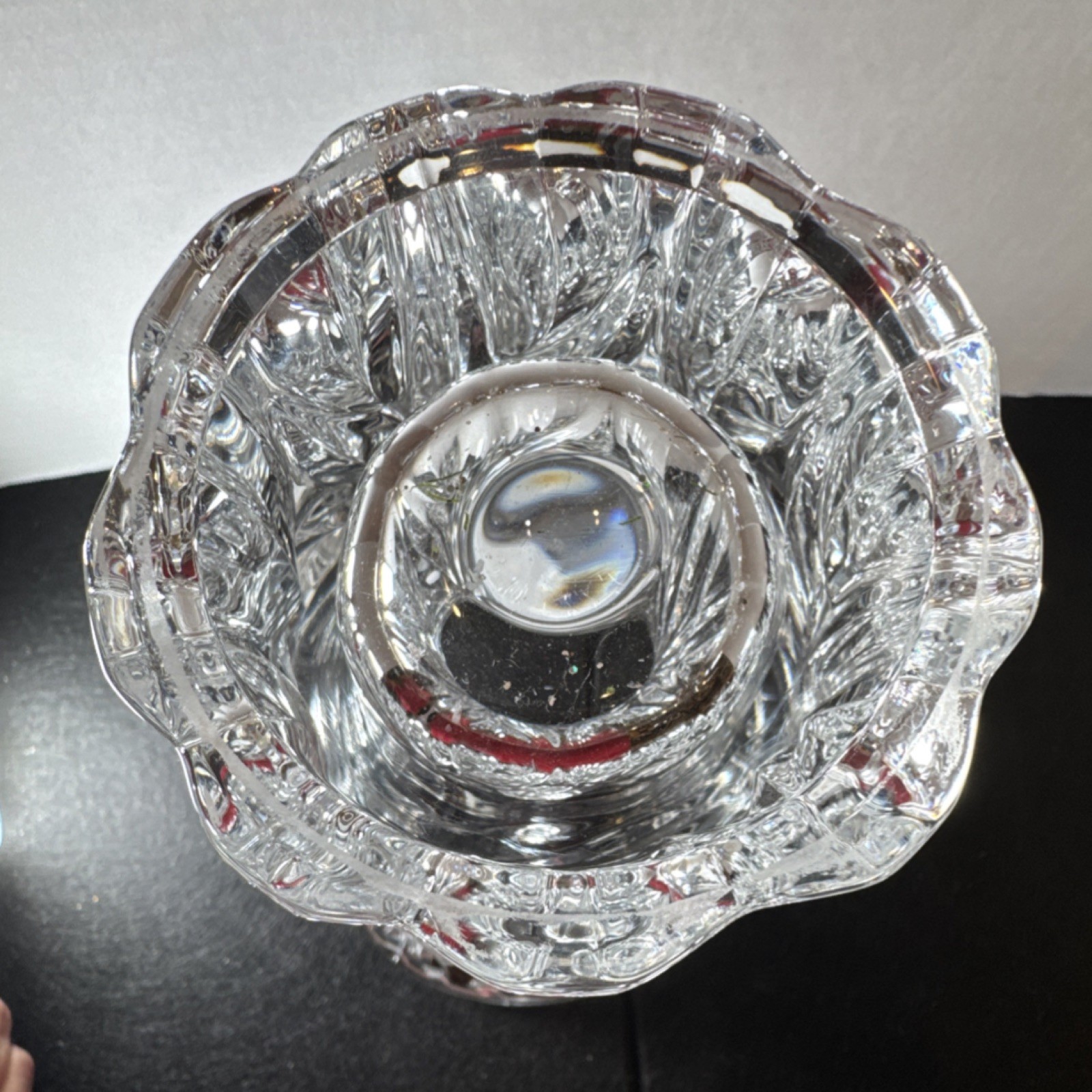 ROYAL CRYSTAL ROCK Clear Cut Crystal Starburst Vase 10 in Tall Made in Italy