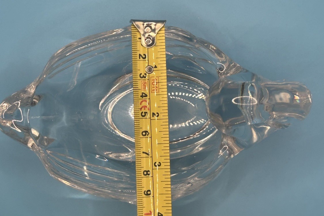 Vintage Clear Glass Swan Goose Candy Trinket Dish Heavy 4 1/2” Tall X 6” MCM