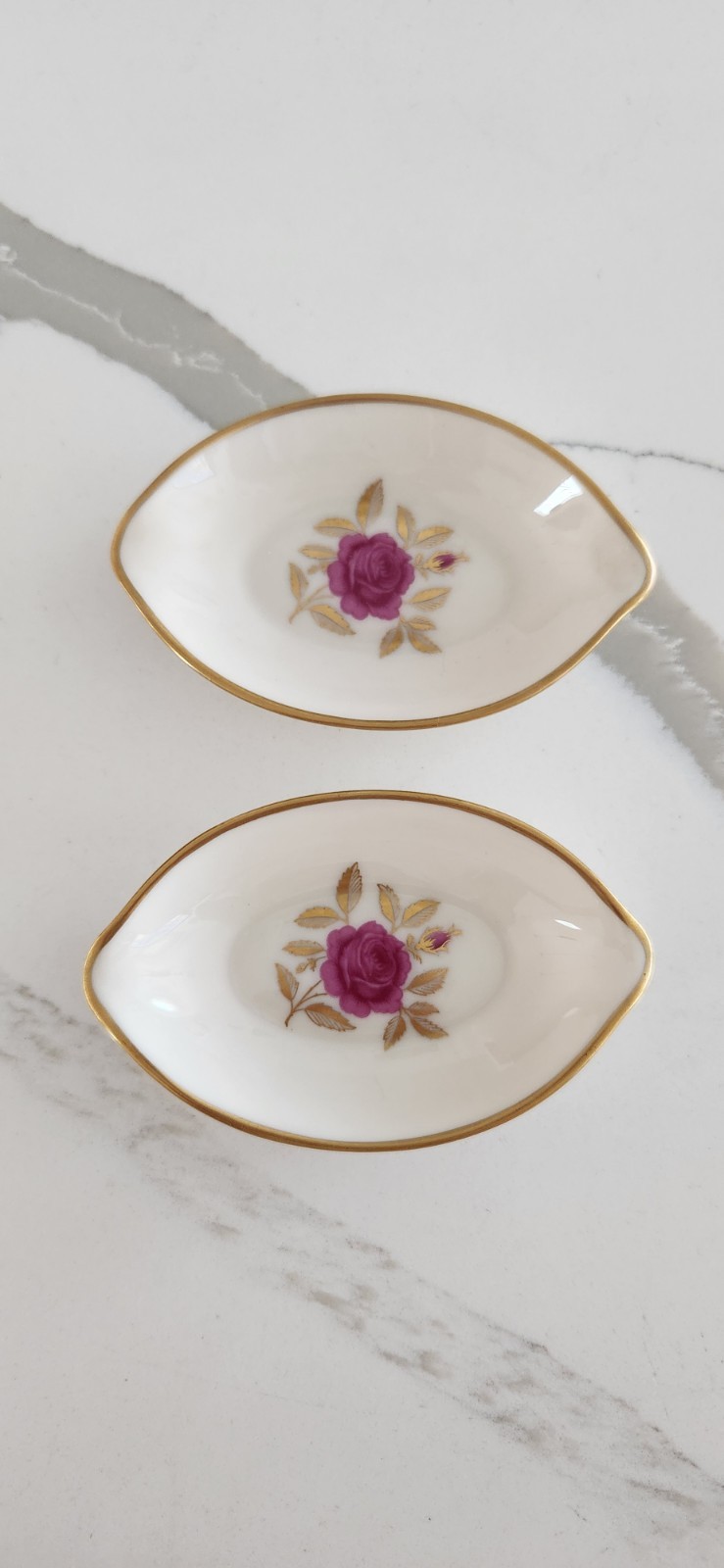 Rare Vtg Lenox Rhodora Roselyn individual open salt dishes, Butter, Lemon