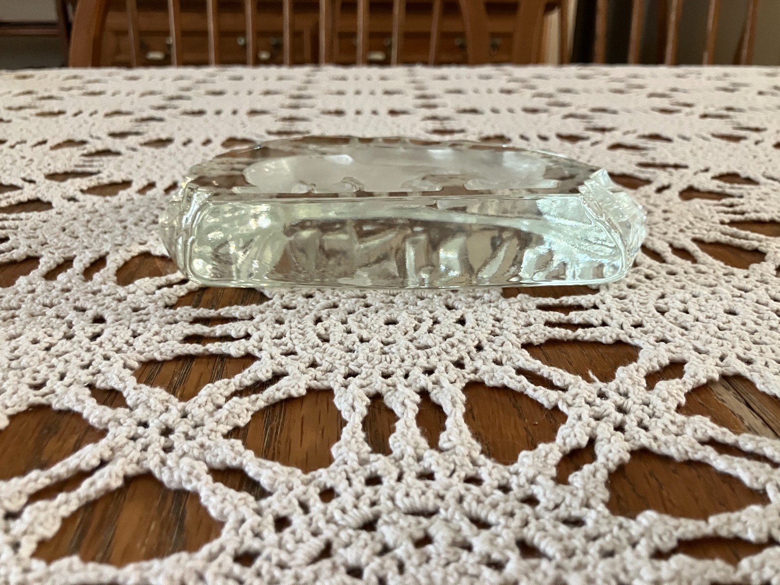 Unbranded 3-D Etched Crystal Art Glass Polar Bears Paper Weight