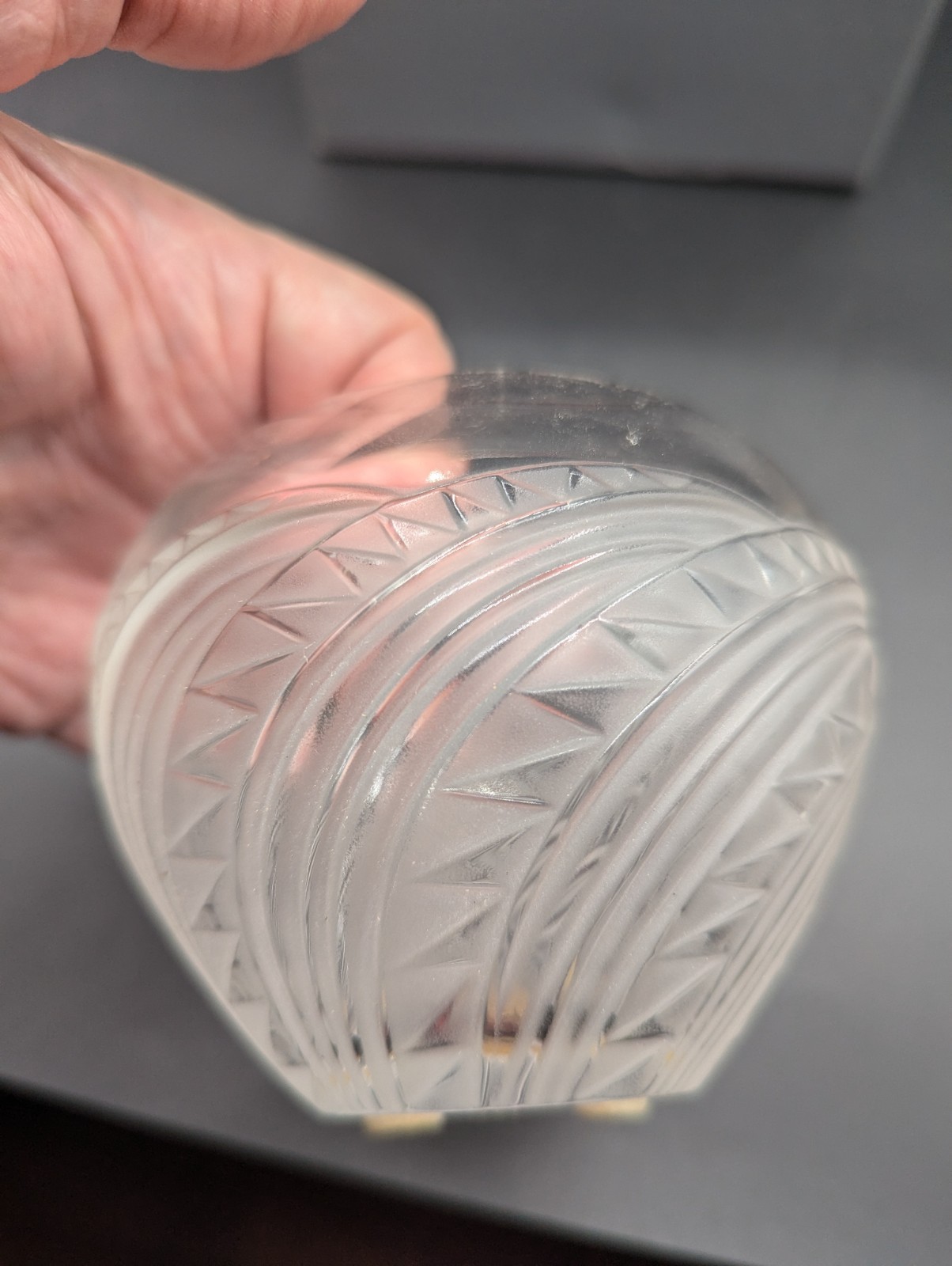 Lalique Crystal Zagora Vase with Box signed
