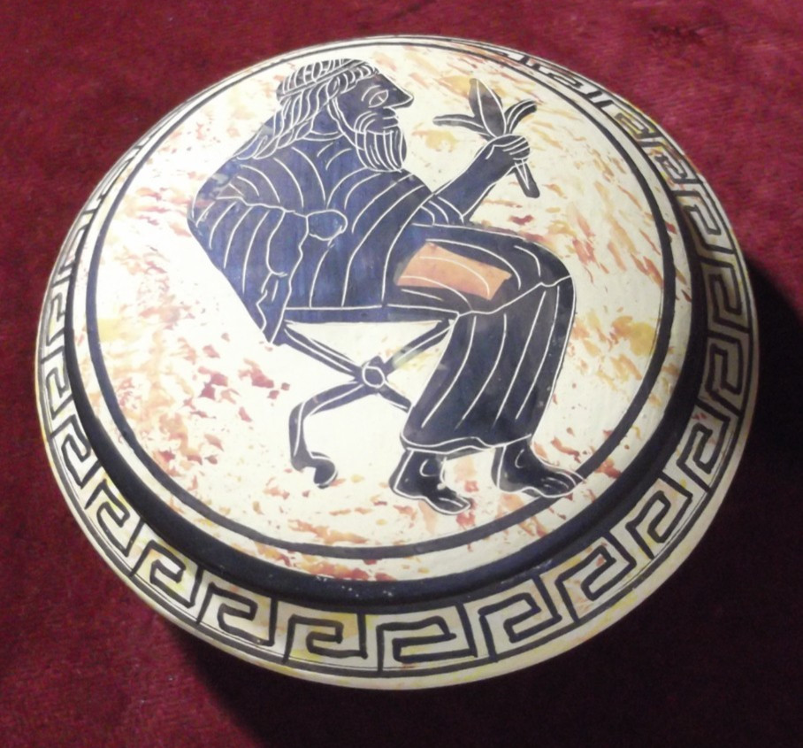 Lidded Jewelry Container, Trinket Box with theme Ancient Greece CORY 540 B.C. !!
