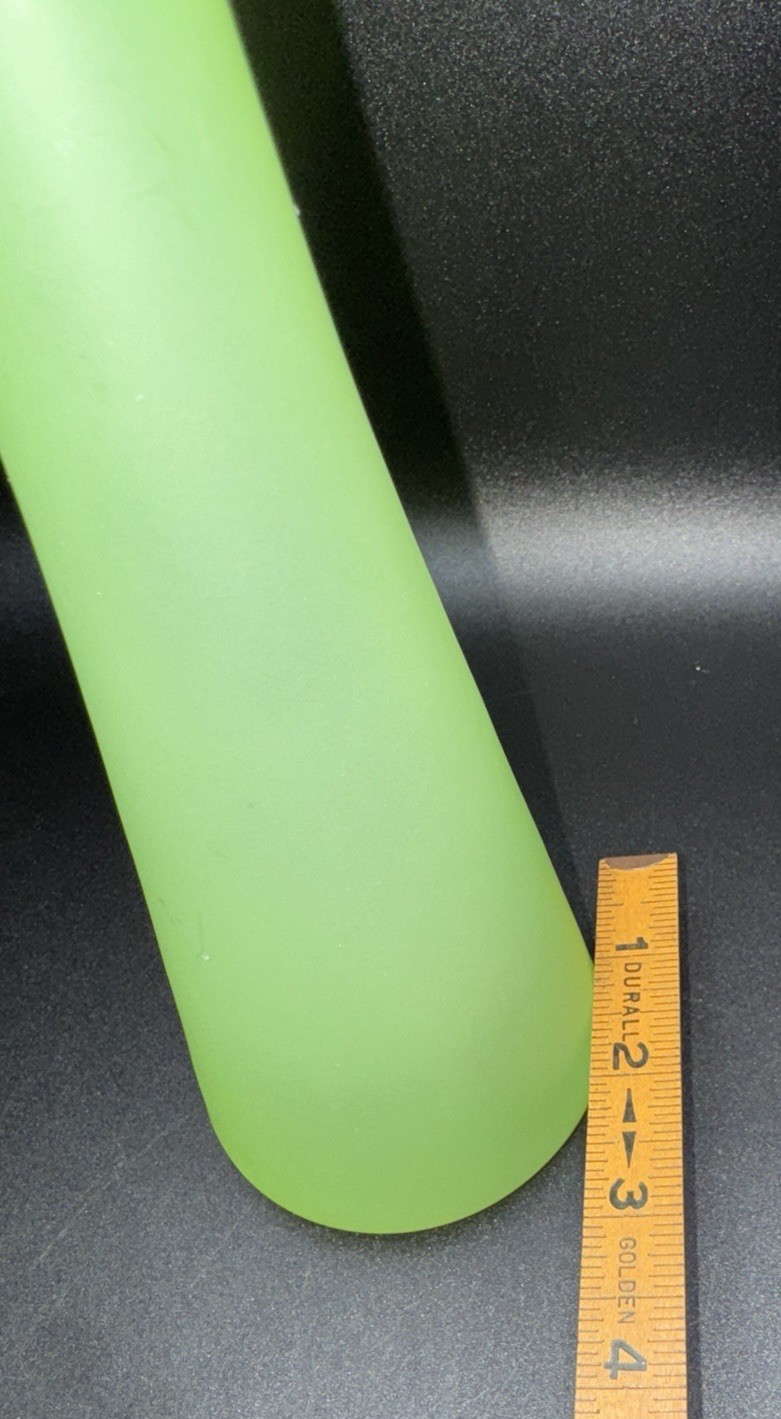 LSA Handblown Green Satin Glass Hourglass Vase 12” Modern Art Glass MCM