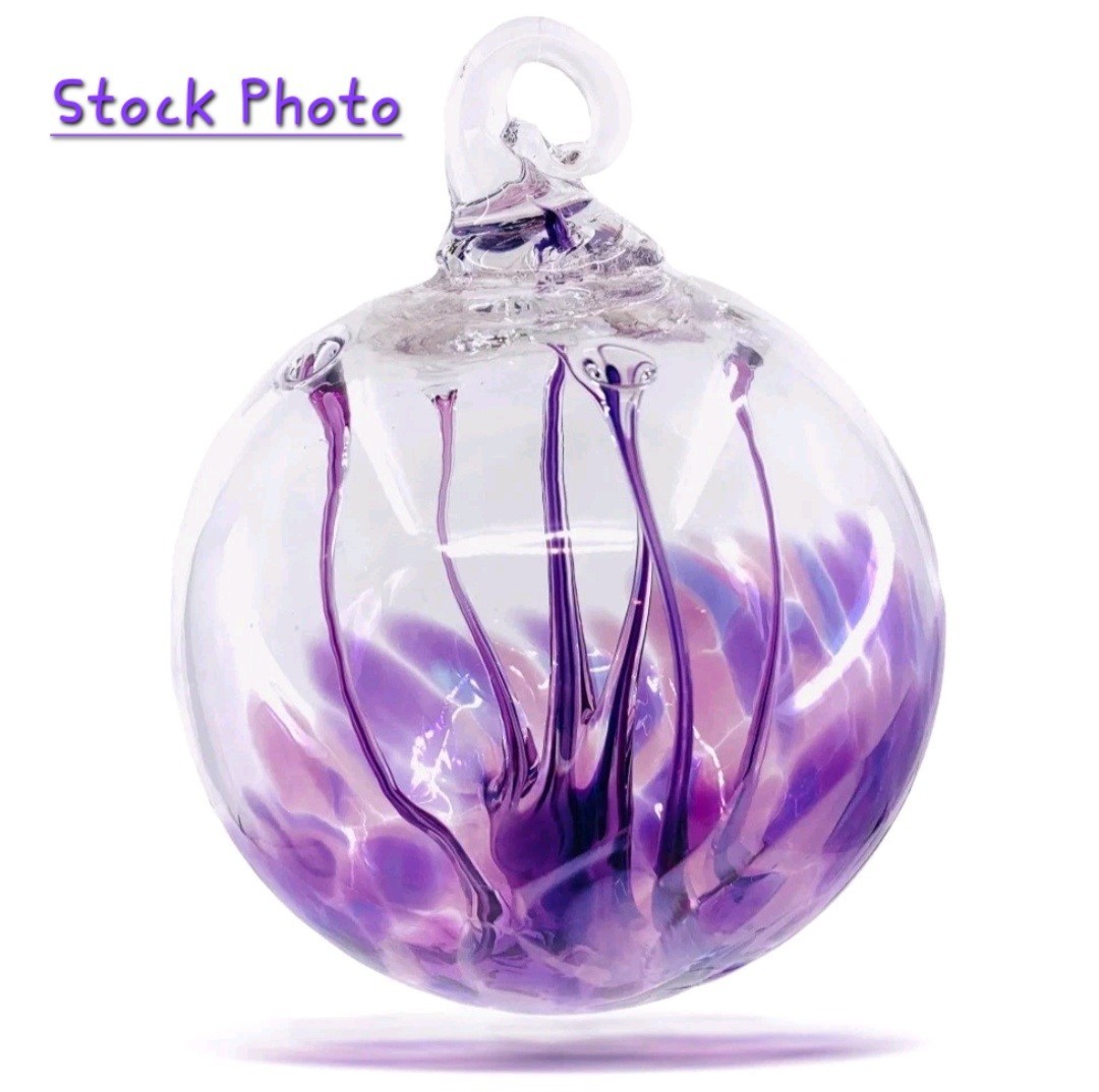 NWT LUKE ADAMS LARGE 4″ LAVENDER TREE OF LIFE GLASS ORNAMENT‼️FREE SAME DAY SHIP