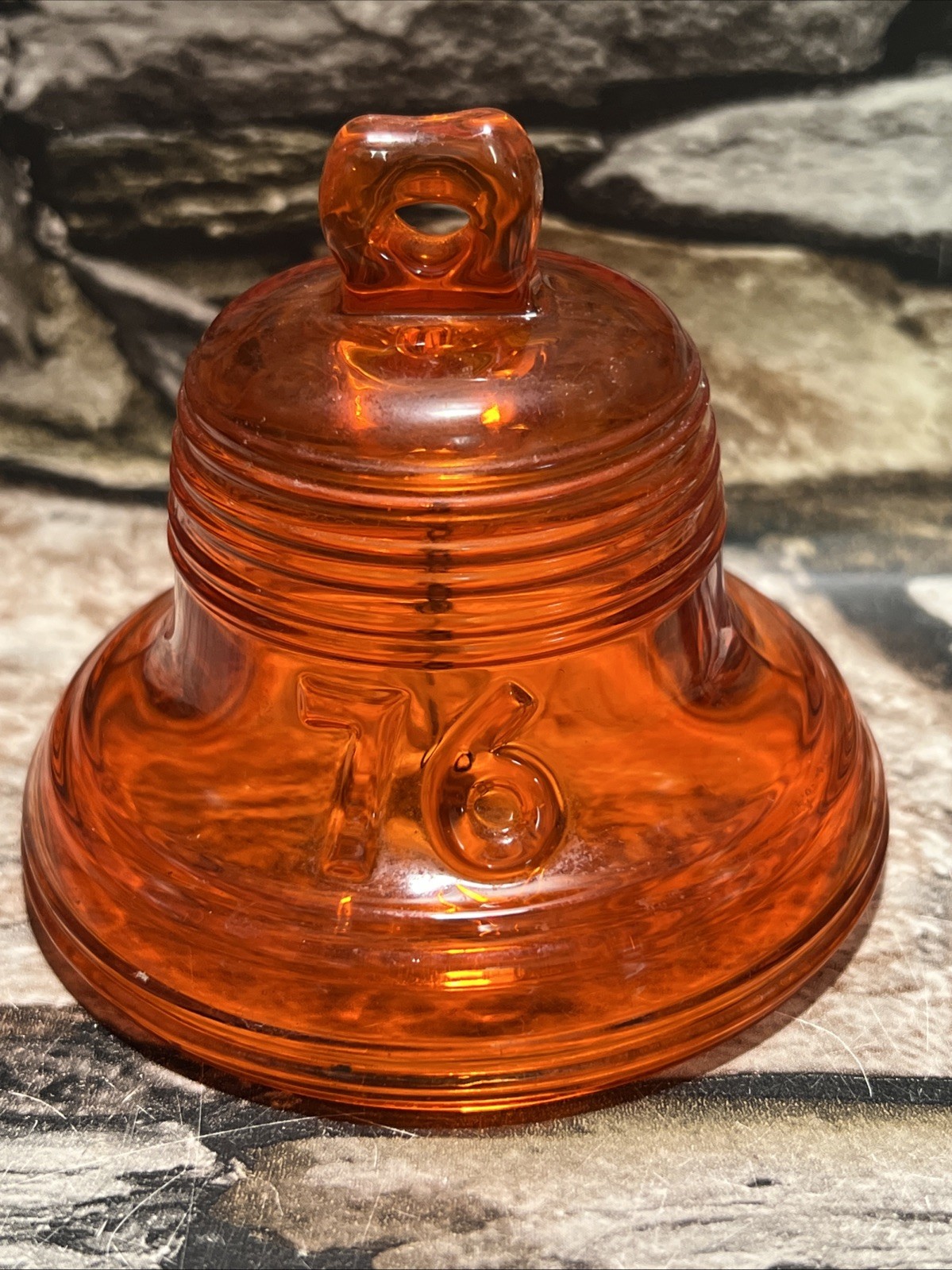 Vintage Ruby Red Glass 1976 Bicentennial Liberty Bell 3” Rare HTF Good Cond.