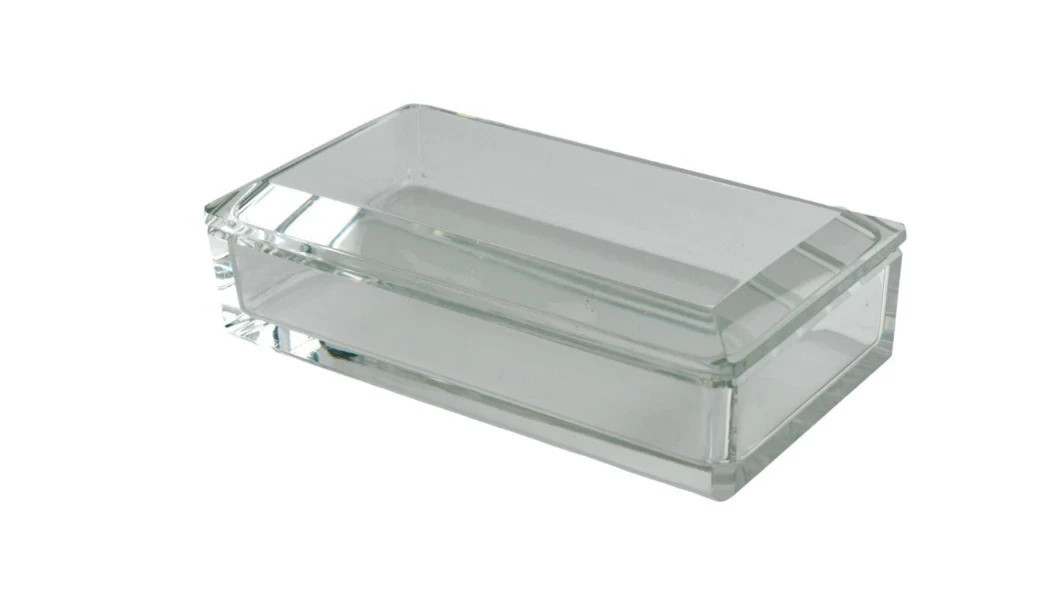 Val Saint Lambert large crystal jewelry – cigar – vanity – trinket – favor box