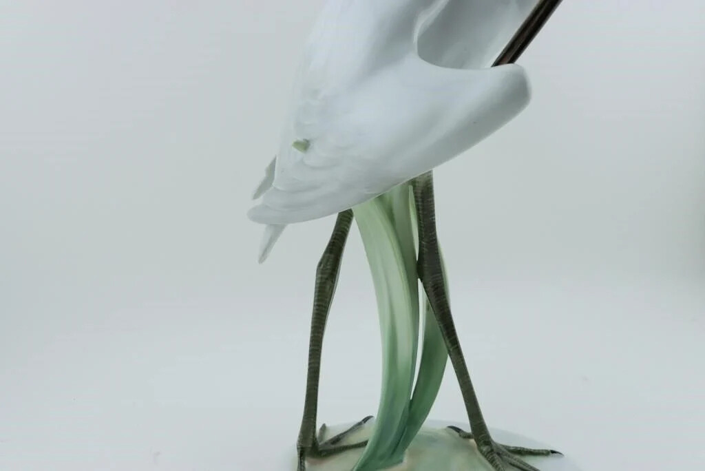 Herend Egret – Natural (Heron Crane) Very Hard to Find
