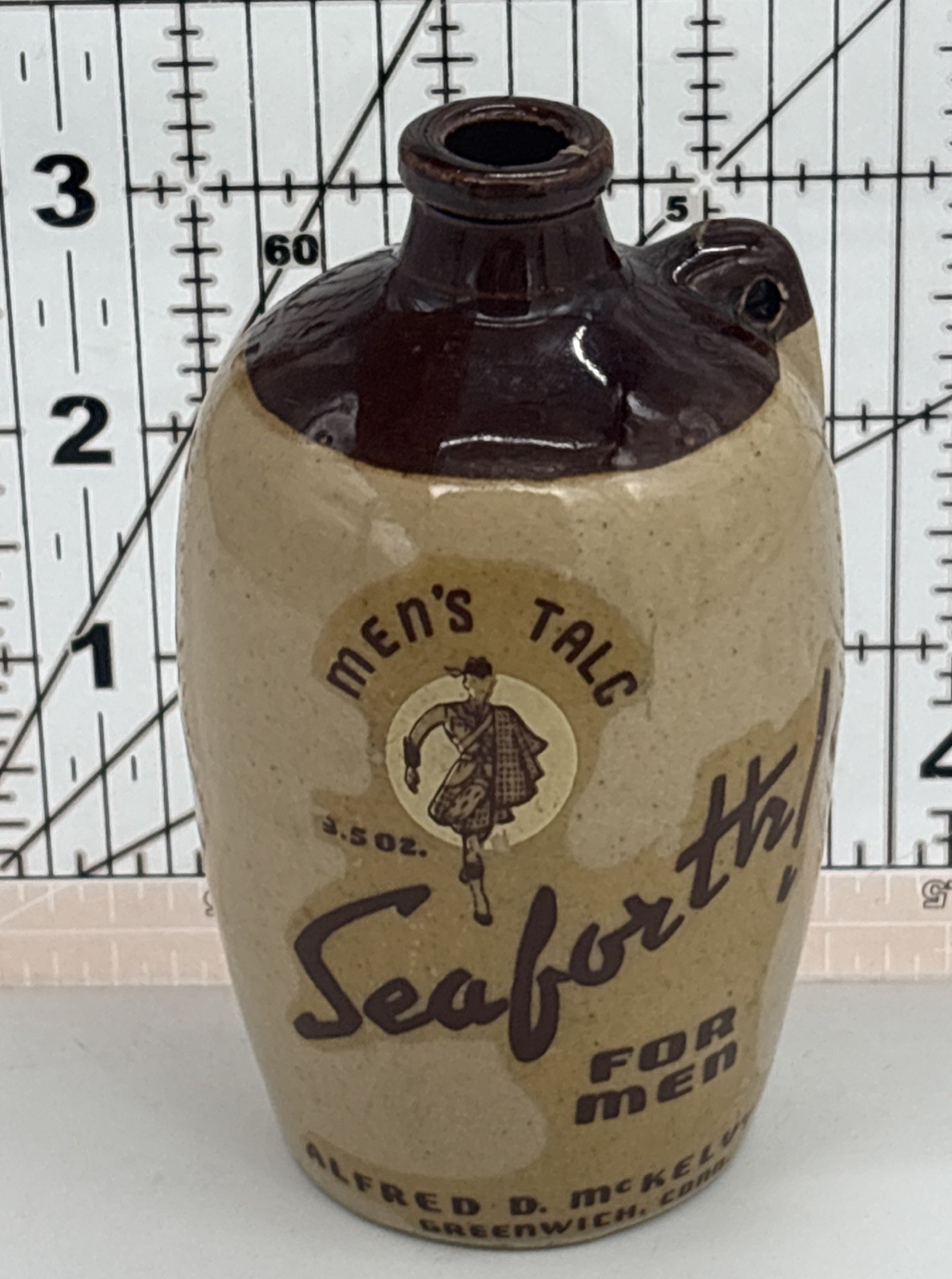 Seaford Greenwitch Conn Men’s Talc Mid Century Earthenware Pottery Advertising