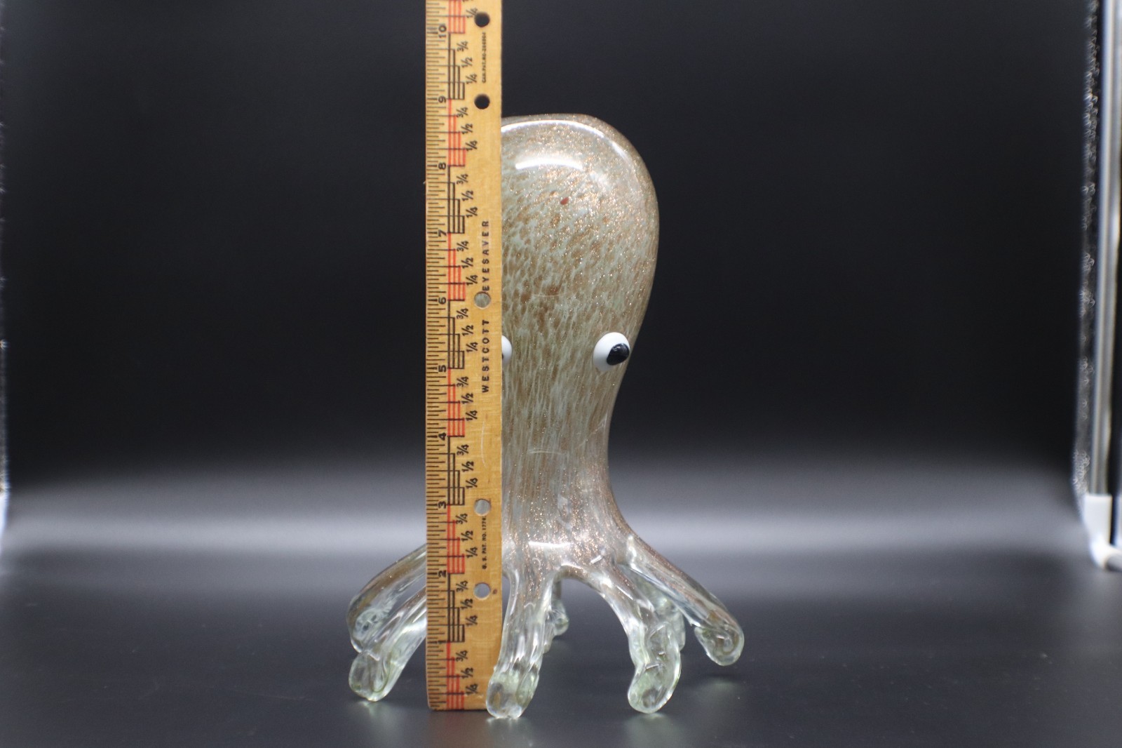 Hand Blown Art Glass 9″ Octopus Paperweight Figurine Murano Style