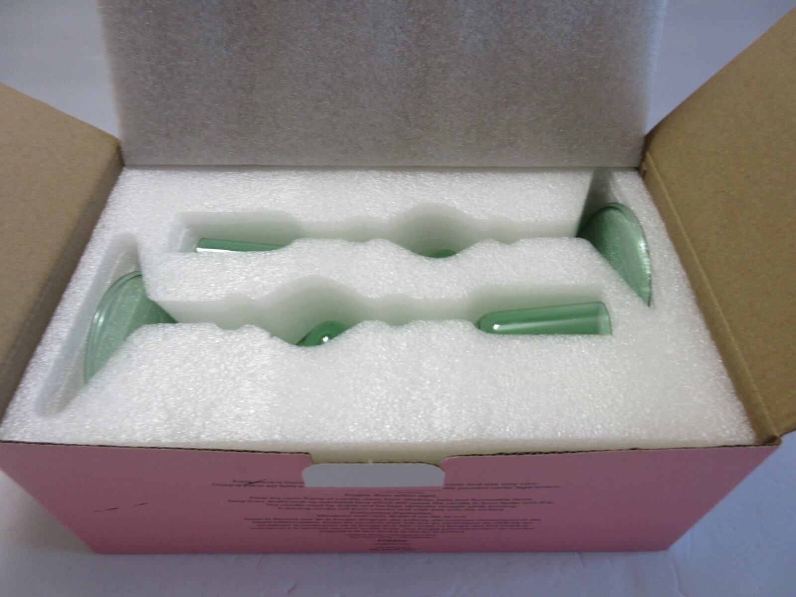 POKETO Glass Candlestick Holder Set of 2 – New in Box – Green