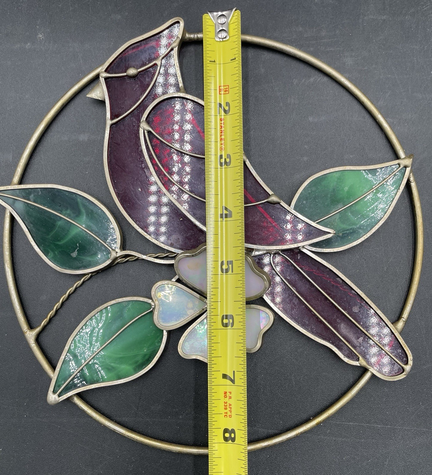 Cardinal 8 1/4 Inch 3-D Stained Glass Sun Catcher