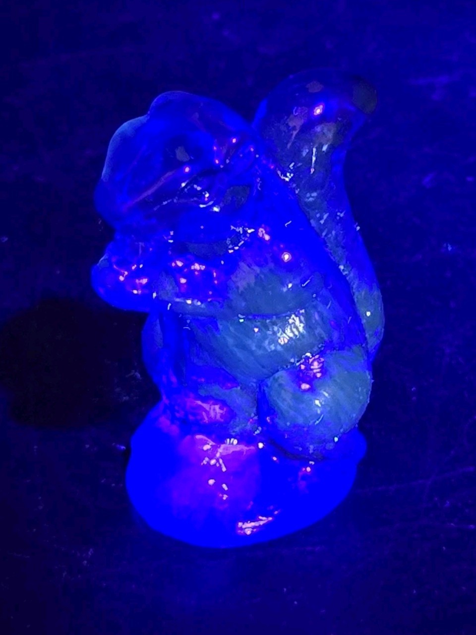 Vintage blue cobalt glass squirrel figurine