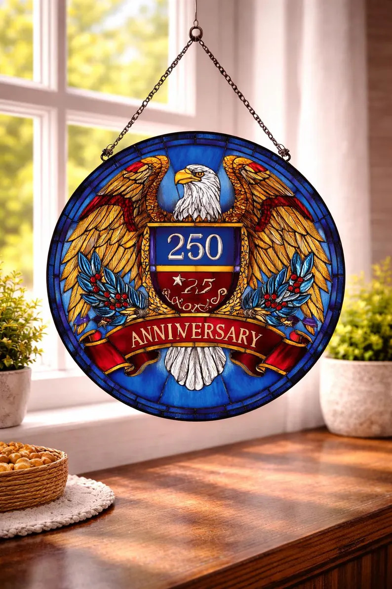 American Patriotic Freedom Suncatcher Glass