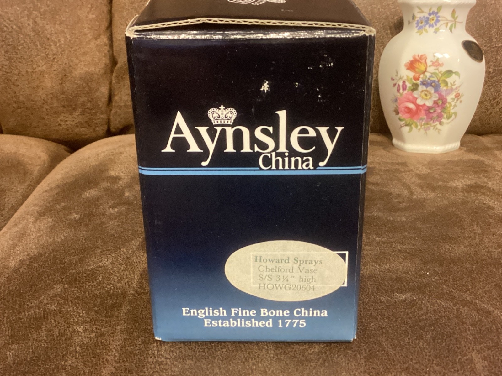AYNSLEY CHINA HOWARD SPRAYS CHELFORD VASE 3 1/4 INCH BOXED PRISTINE