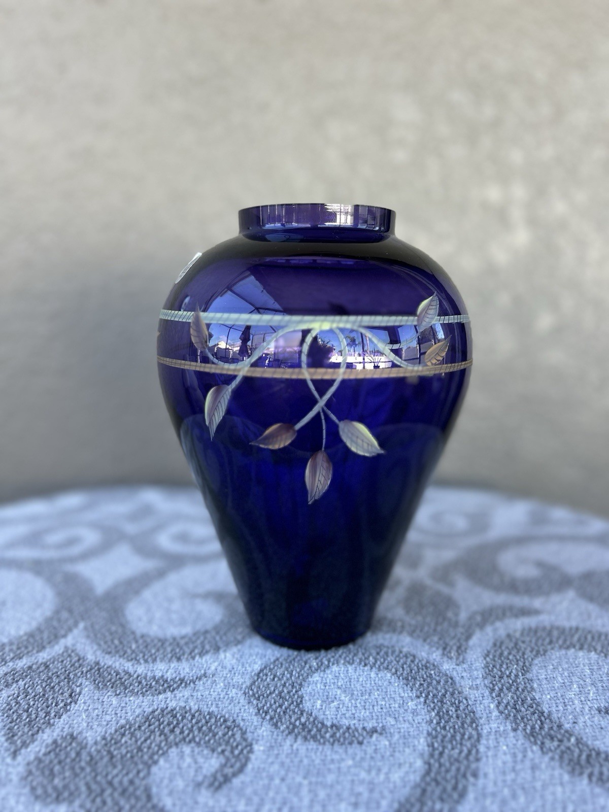 Fenton Historic Collection Ltd Royal Purple leaves Hand painted Signed