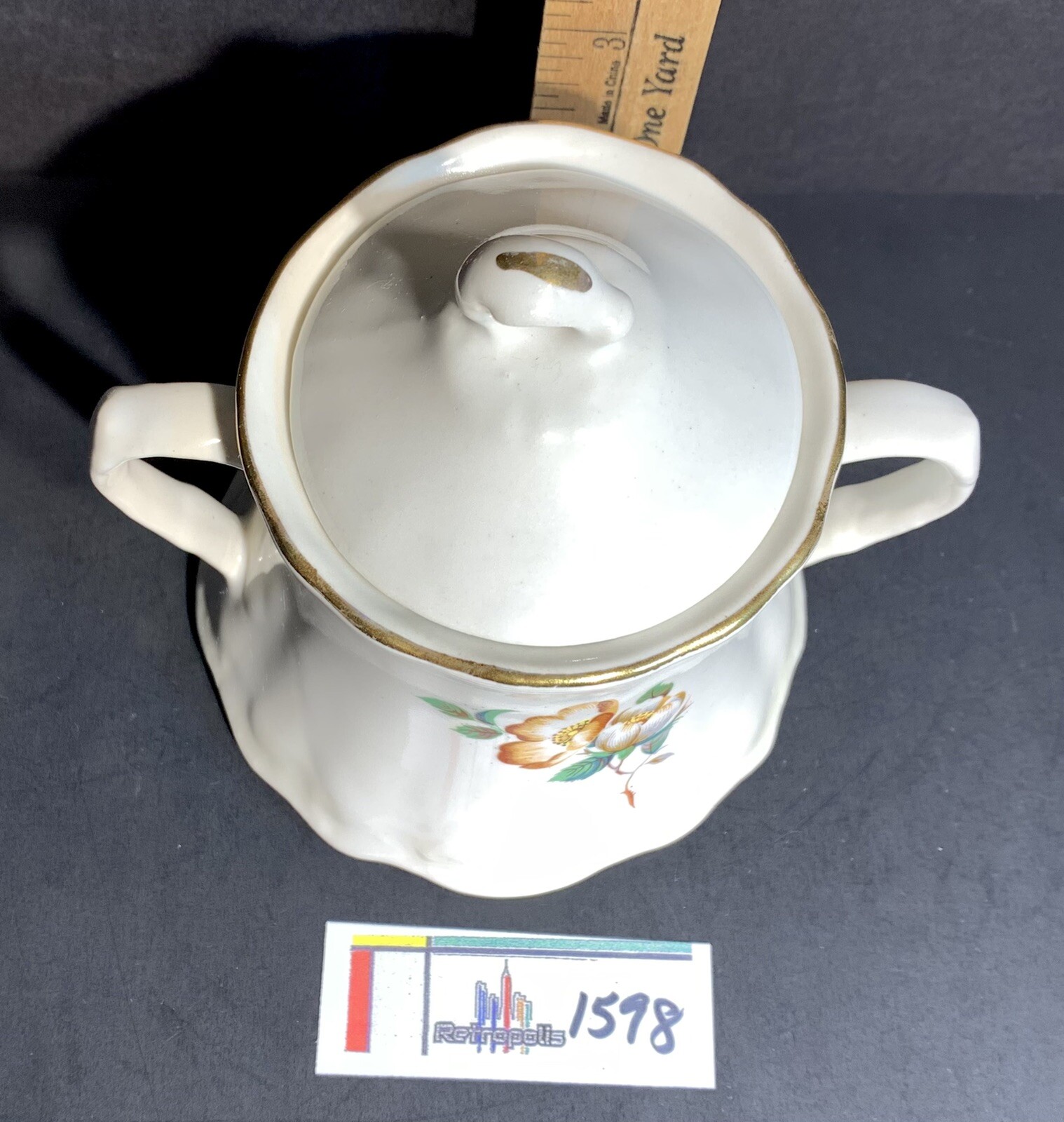 HOUSE Of WEBSTER Briar Rose Canister Double Handles Vintage
