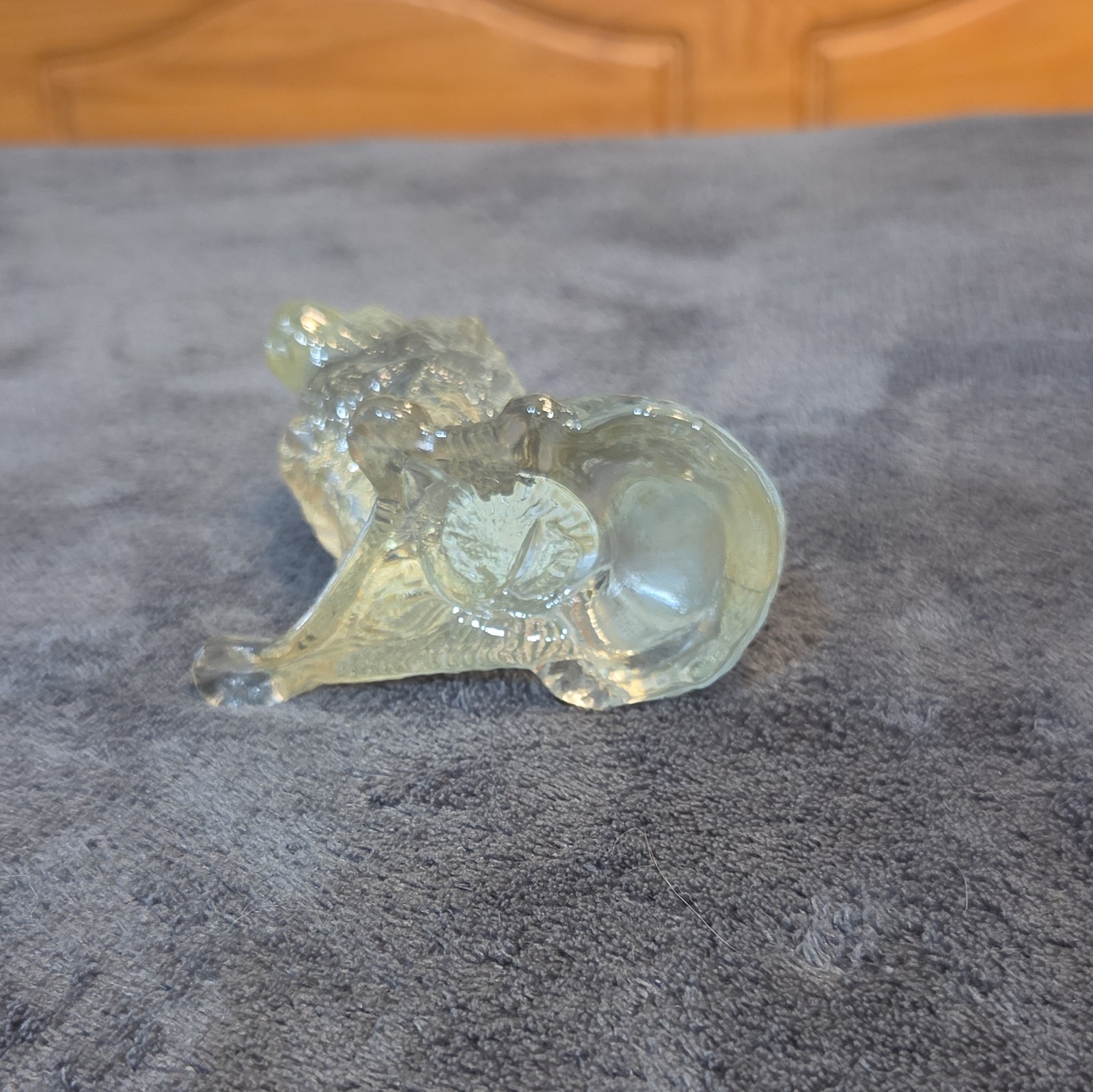 Clear Glass Lion Figurine Scandinavian Art Glass Decorative Animal Decor 1980s