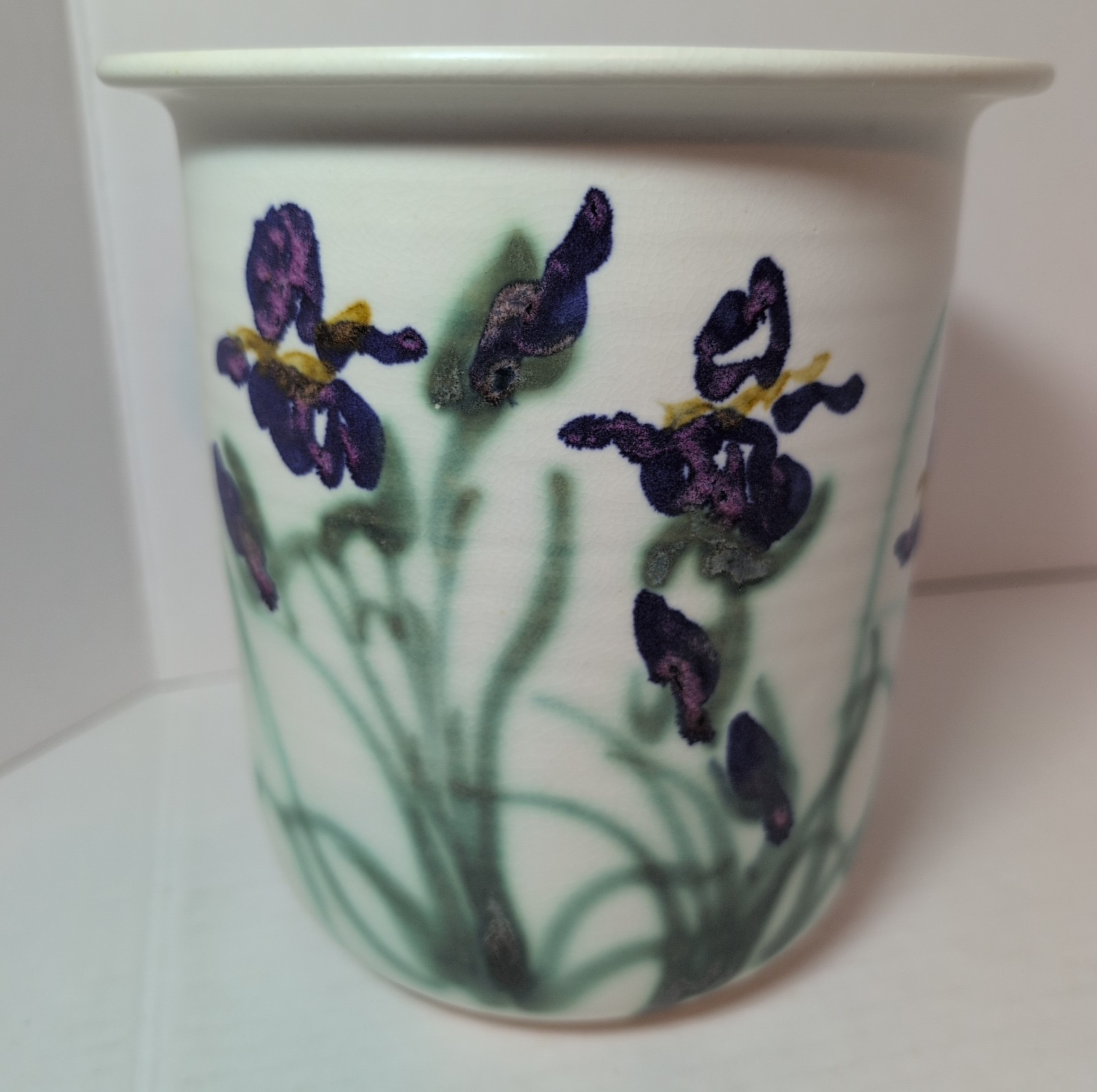 RARE Clouds Folsom Pottery Of Cali Iris Vase Pot Signed 1993 Handmade EXCELLENT