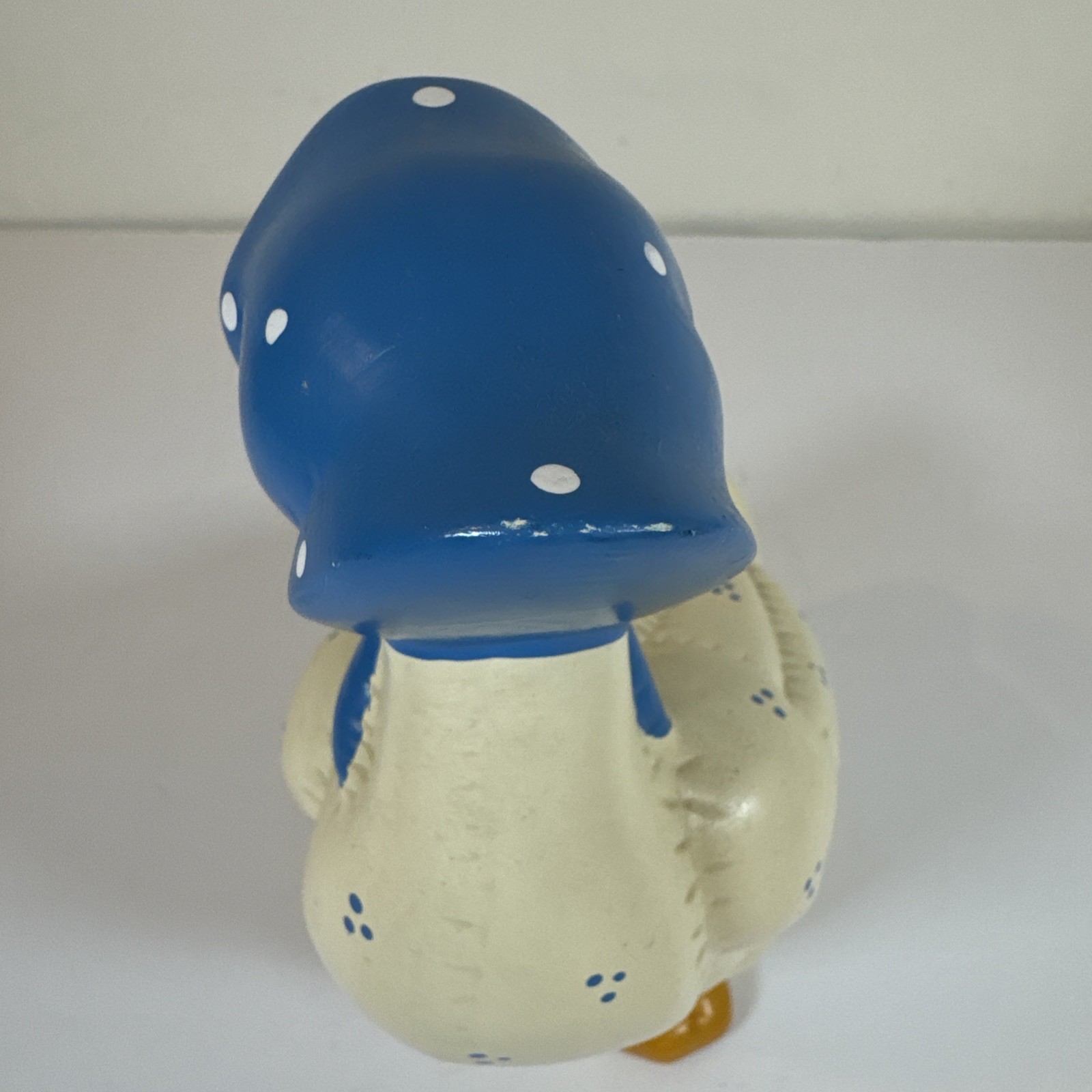 Vintage House of Lloyd Ceramic Goose Blue Polka Dot Scarf “Puffy Duck” 1980’s