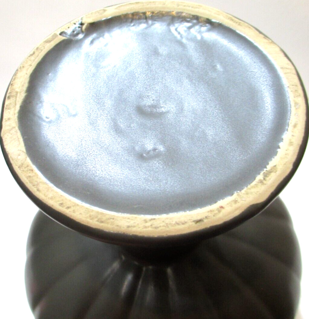 Vintage McCoy Pottery Floraline Pedestal Planter Flower Pot # 464 Brown 7 3/8″ T