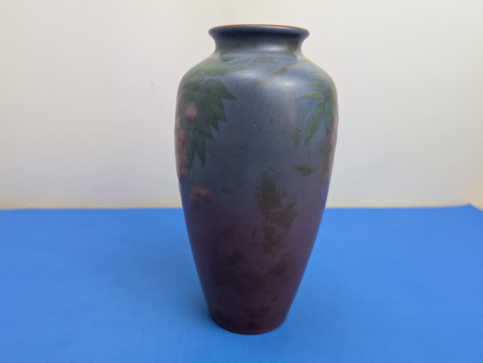Rookwood Pottery Edward Diers Painted Cherry Branch Vellum Vase 8.75″ 614E 1927
