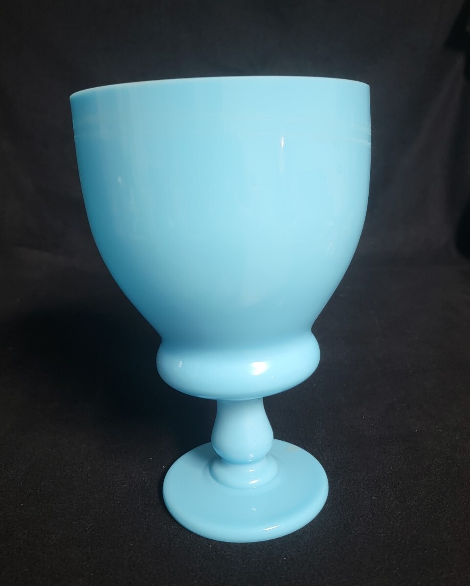 Robins Egg Blue Opaline Glass Large Vase