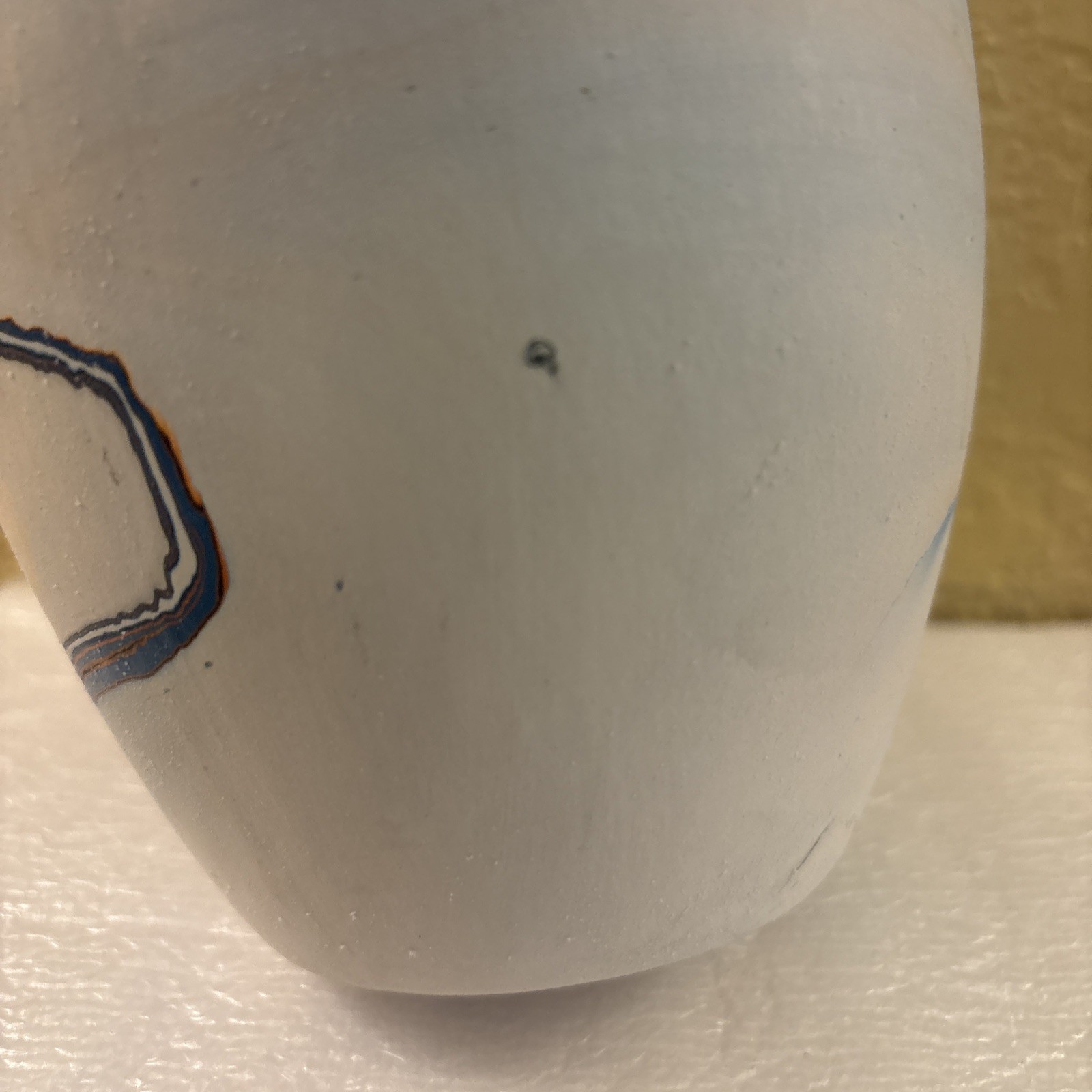 7.1/4” NEMADJI POTTERY VASE TURQUOISE Brown UNGLAZED Signed (g3