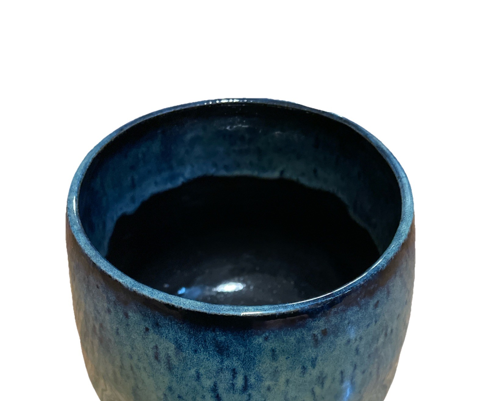 Studio Art Pottery Vase Beautiful Blue Glaze Hand Thrown Artisan Signed 6in H