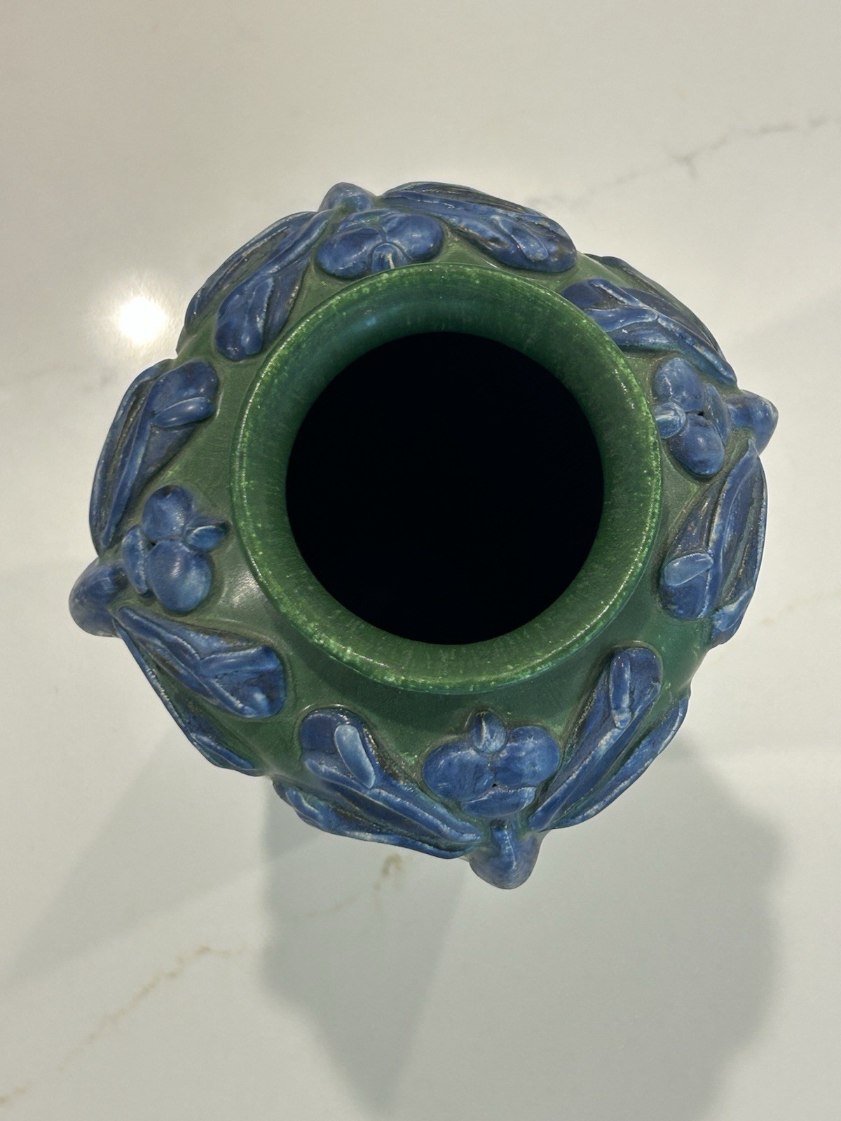 EPHRAIN Faience Pottery Dragonfly 10.25″ Matte Vase, signed Kevin Hicks