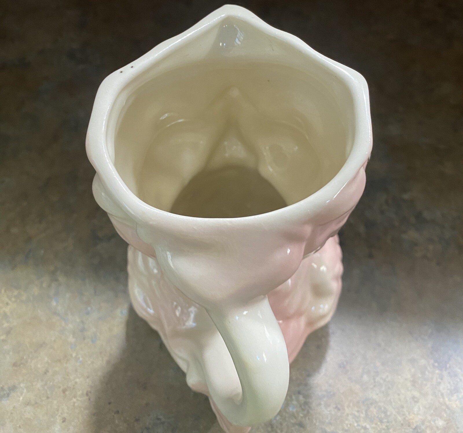 Vintage Shawnee Pottery Chick Pitcher Vase Pink Gold Accents Easter Centerpiece