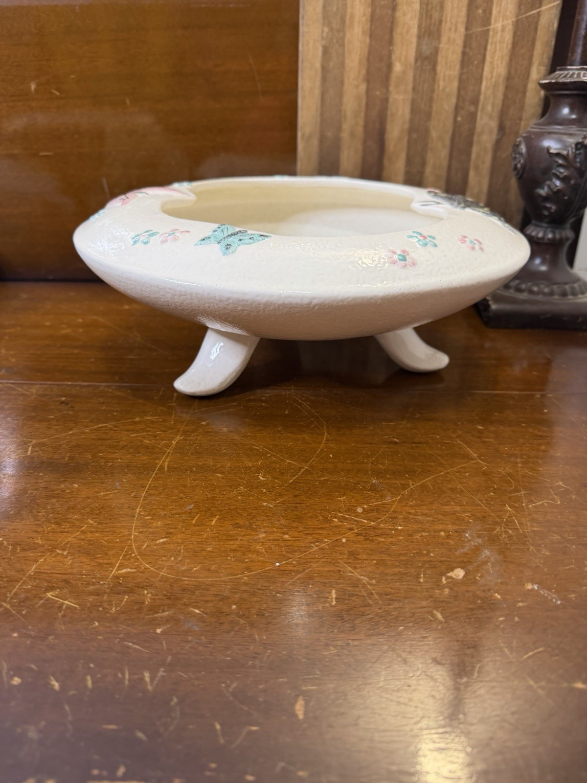 Hull Pottery Butterfly Footed Console Bow MCM 50s Atomic Planter Fairycore #049