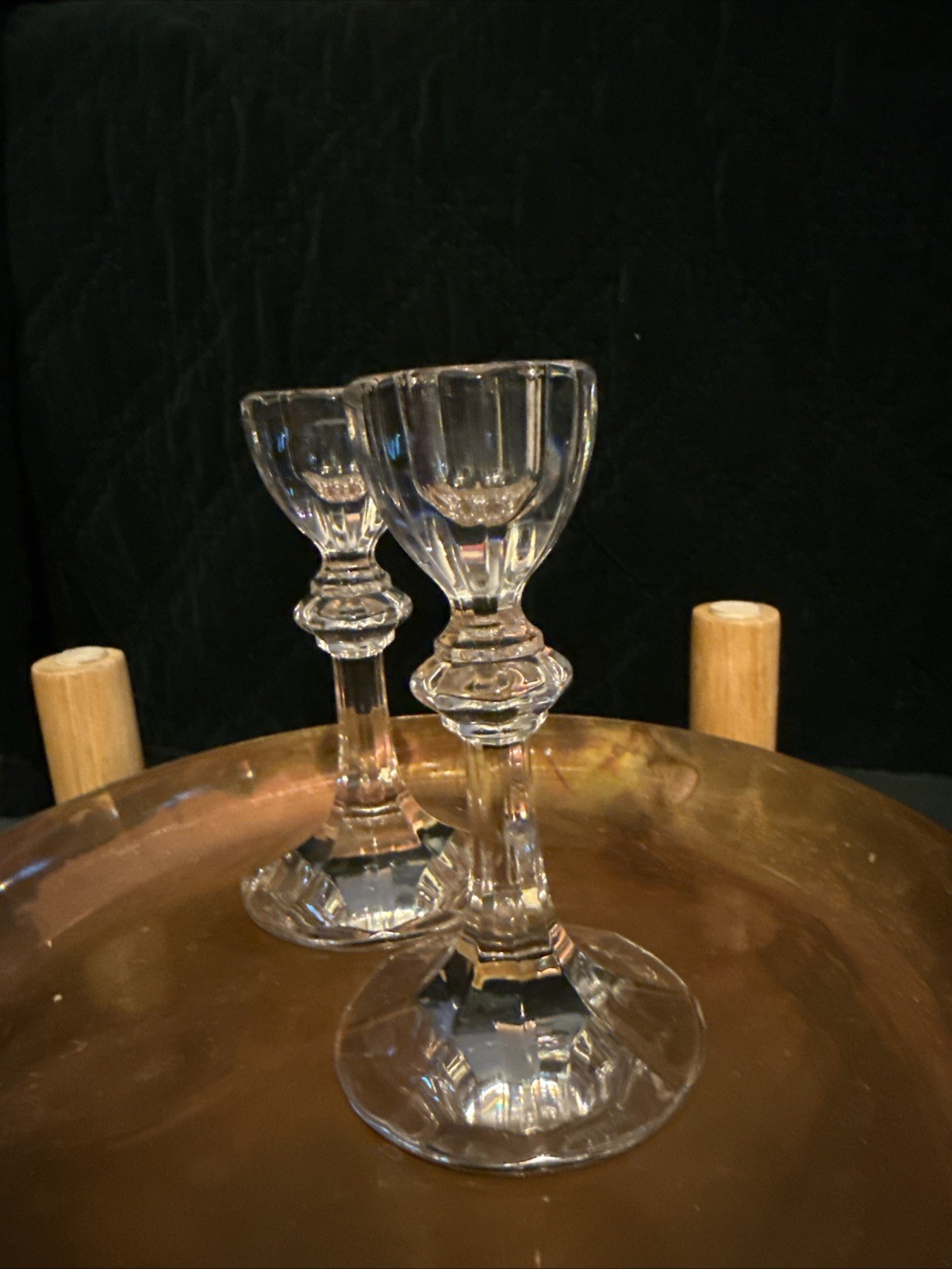 Set of 2 Villeroy & Boch Crystal Glass Small Candle Holder. Approx. 4 5/8″