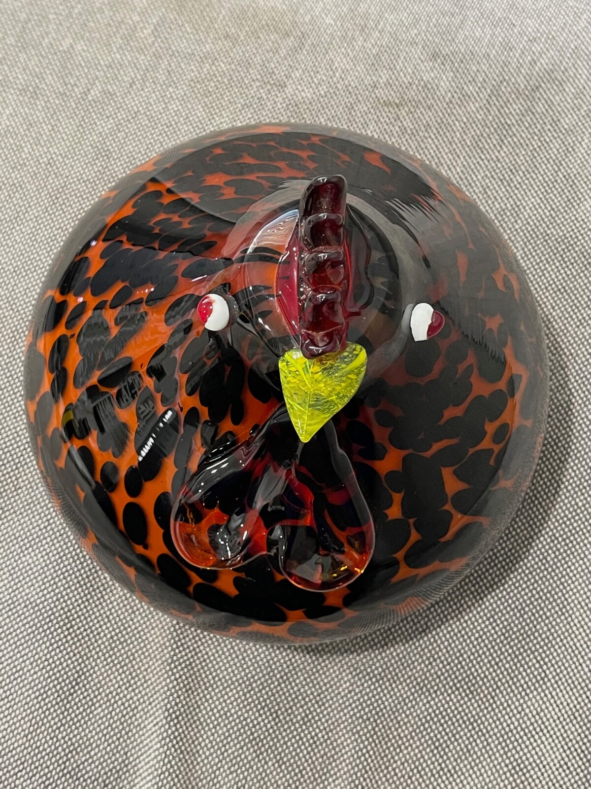 Large Art Glass Chicken / Rooster Sculpture
