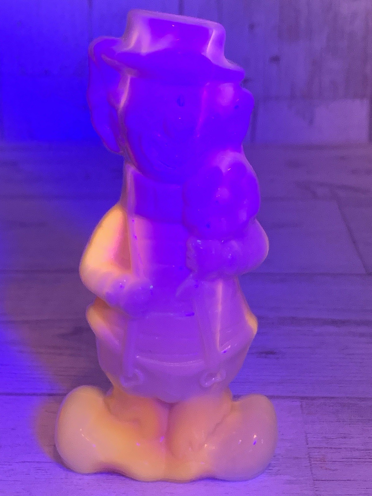 Boyd Glass Virgil Two Faced Happy Sad Clown Yellow Custard Slag Glass UV Glows