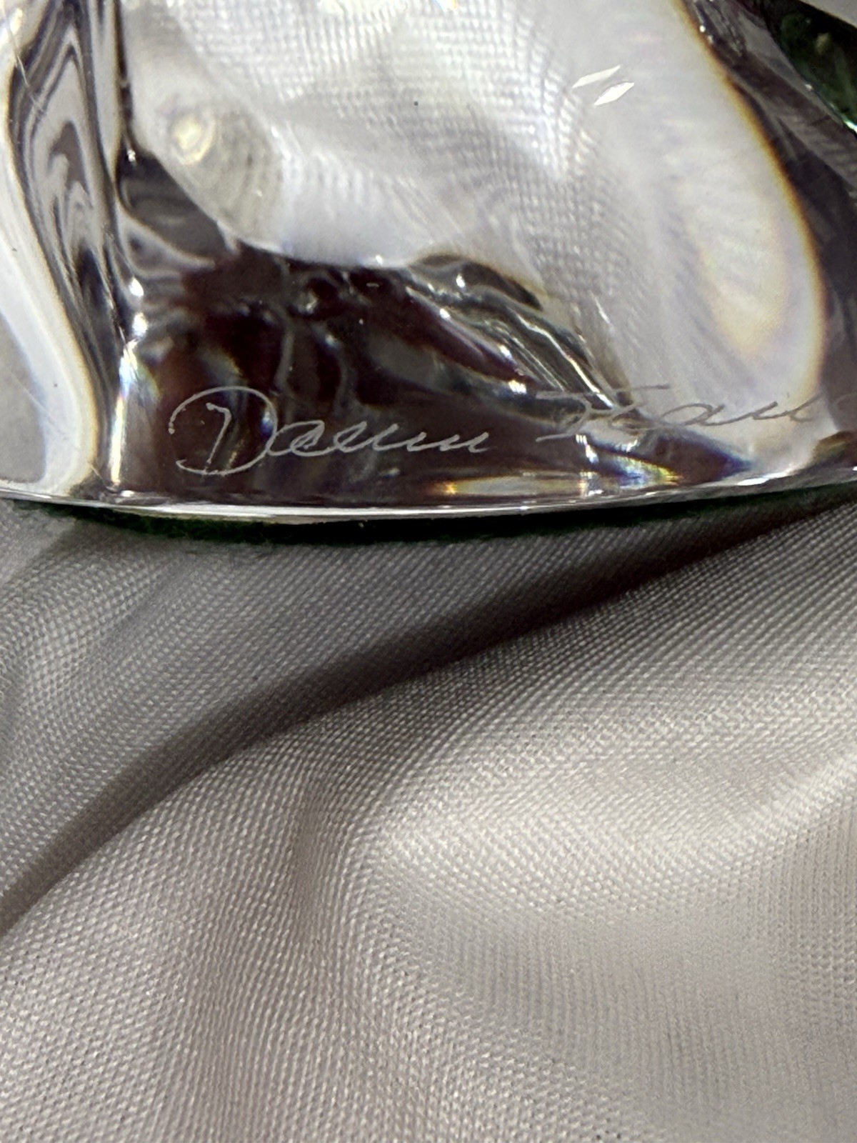 Signed Daum France Crystal Glass Sculpture Paperweight Art Glass 5”