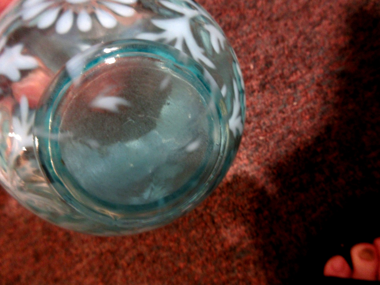 Fenton Light Blue Opalescent Daisy & Fern Rose Bowl
