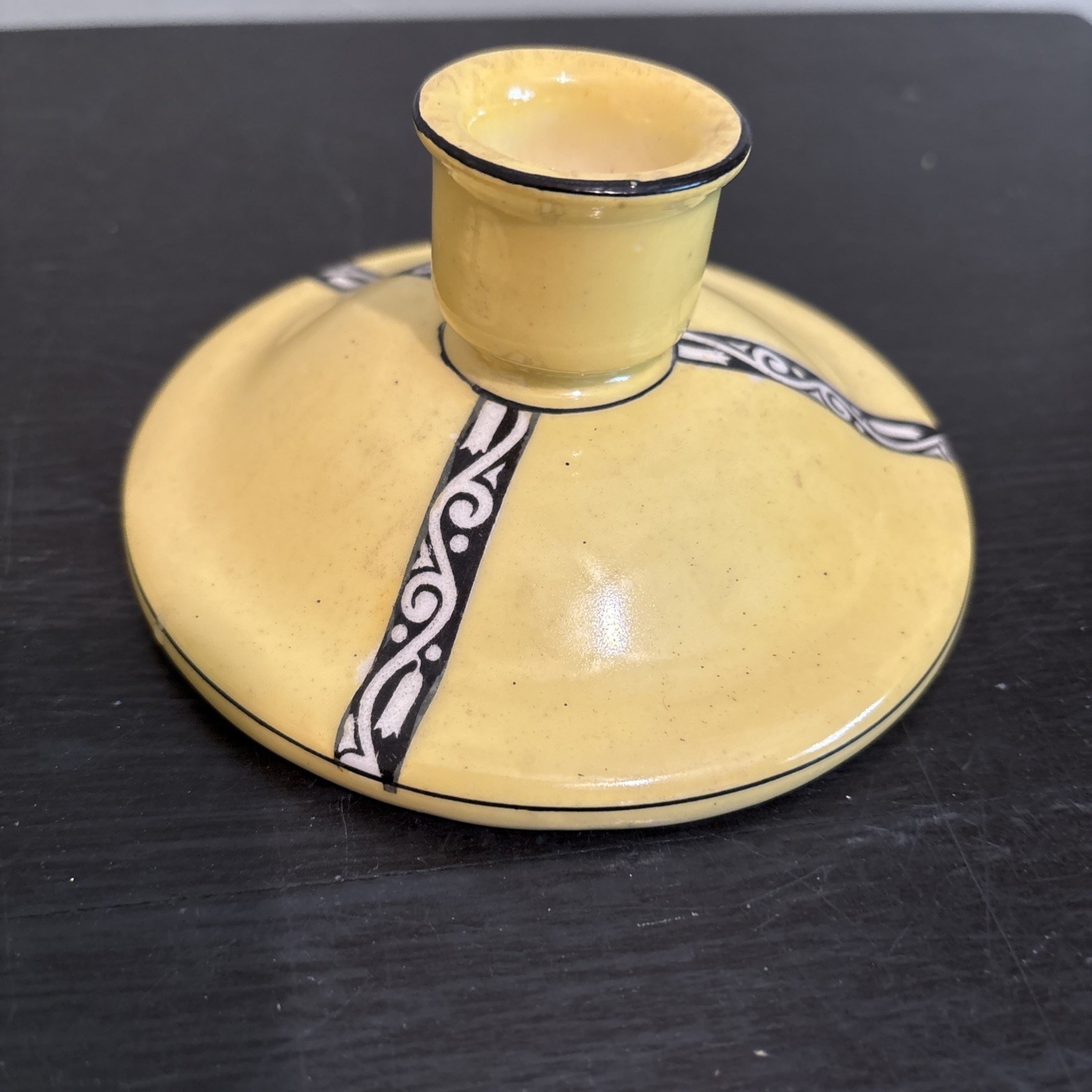 Antique 1920’s Art Deco Czech Ceramic Candlesticks Coronet Bohemian