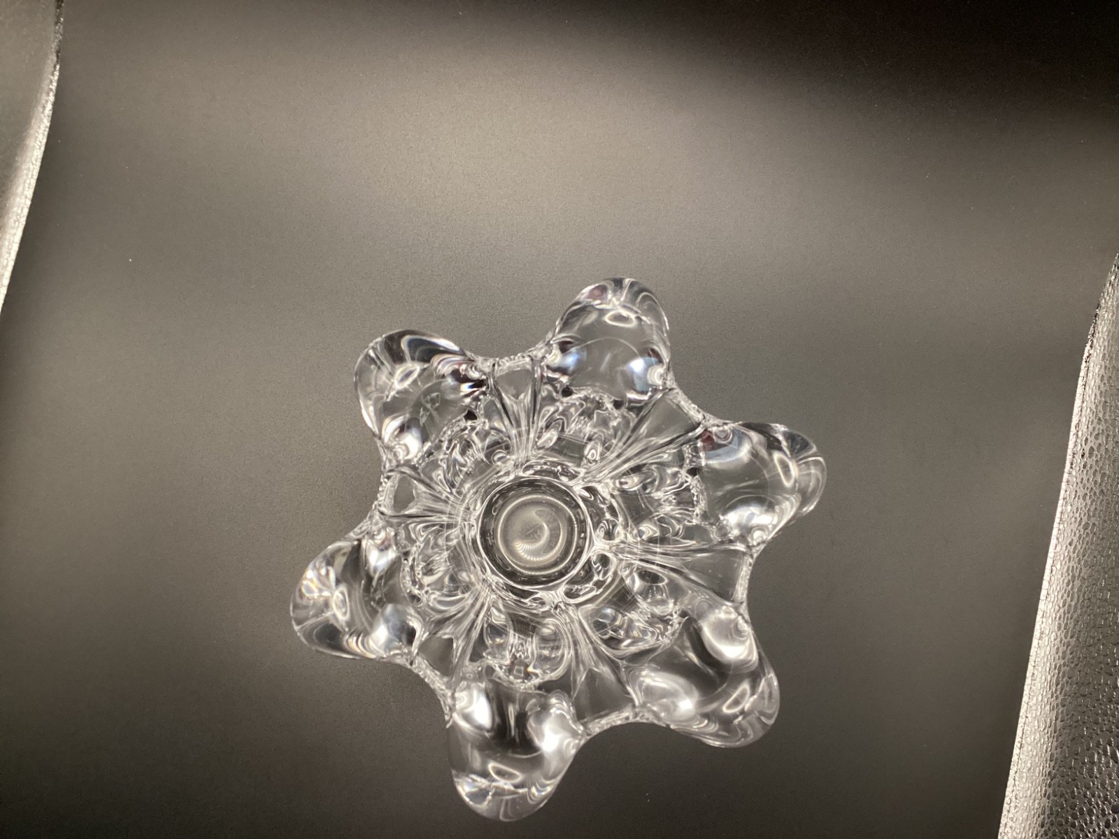 Art Deco Vintage Crystal Cascade Vase by Art Vannes le Châtel, France 5.5”