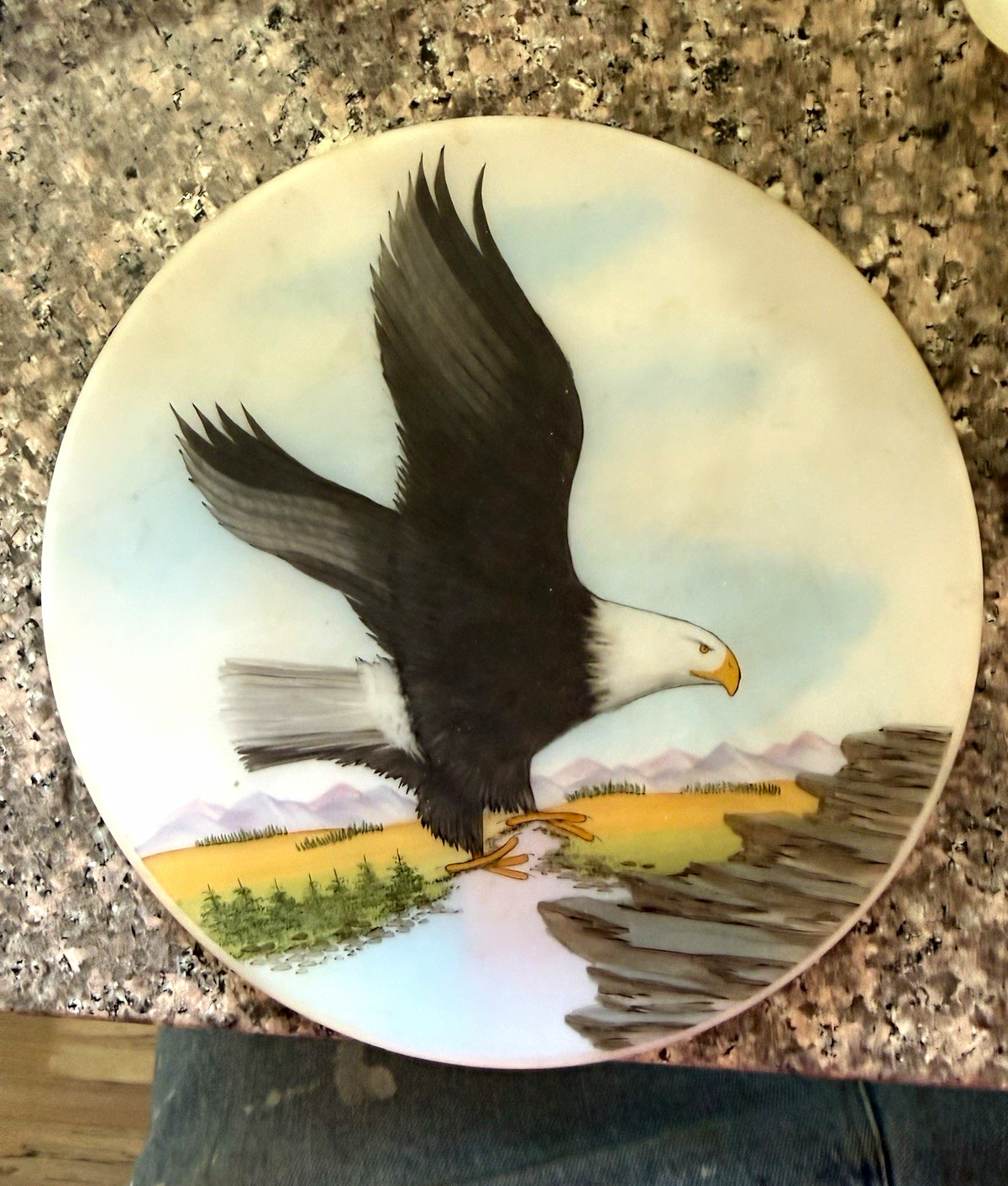 Fenton Hand Painted Limited Edition Bald Eagle Collector Plate 231/1250